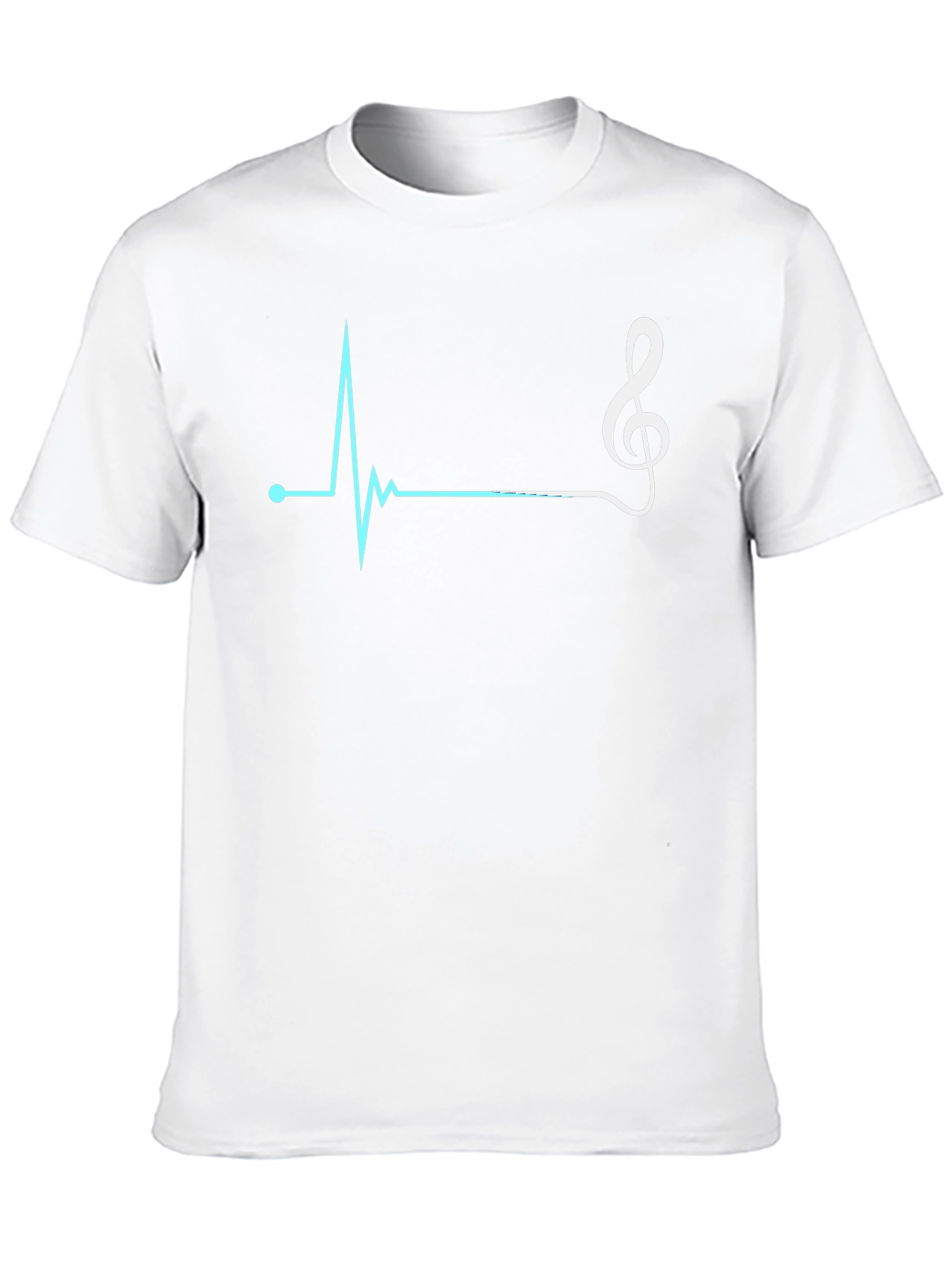Camiseta Negra con Diseño de Ritmo Cardíaco Musical