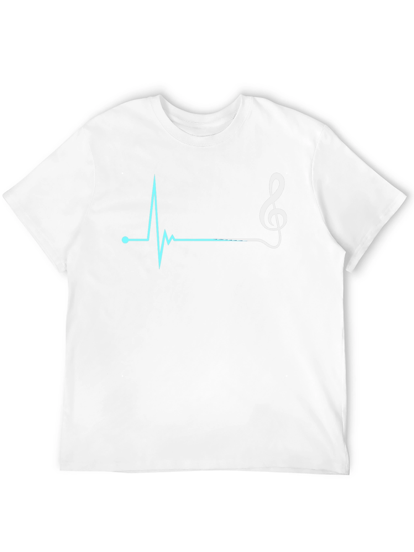 Camiseta Negra con Diseño de Ritmo Cardíaco Musical