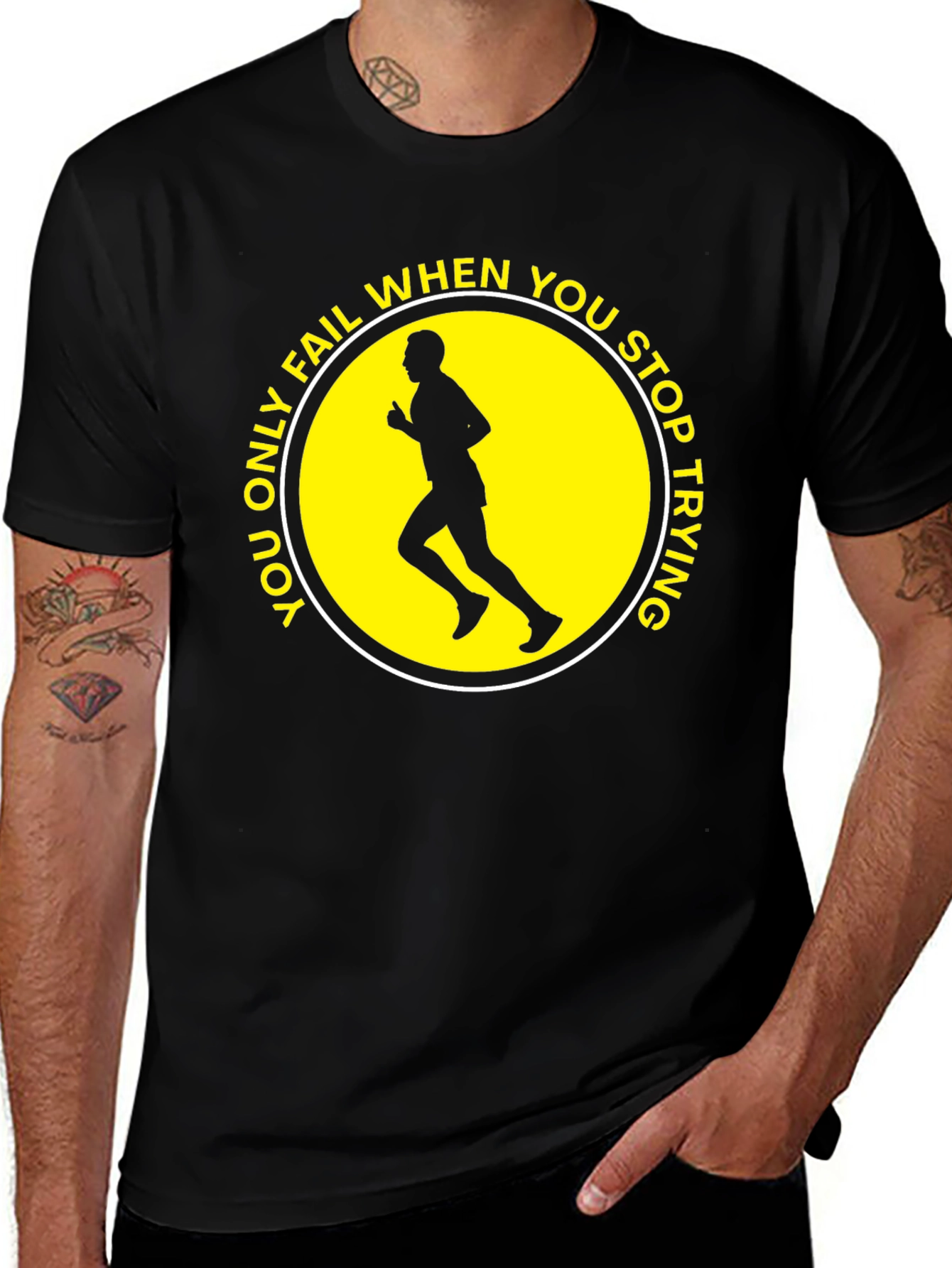 Camiseta Negra Motivacional Running