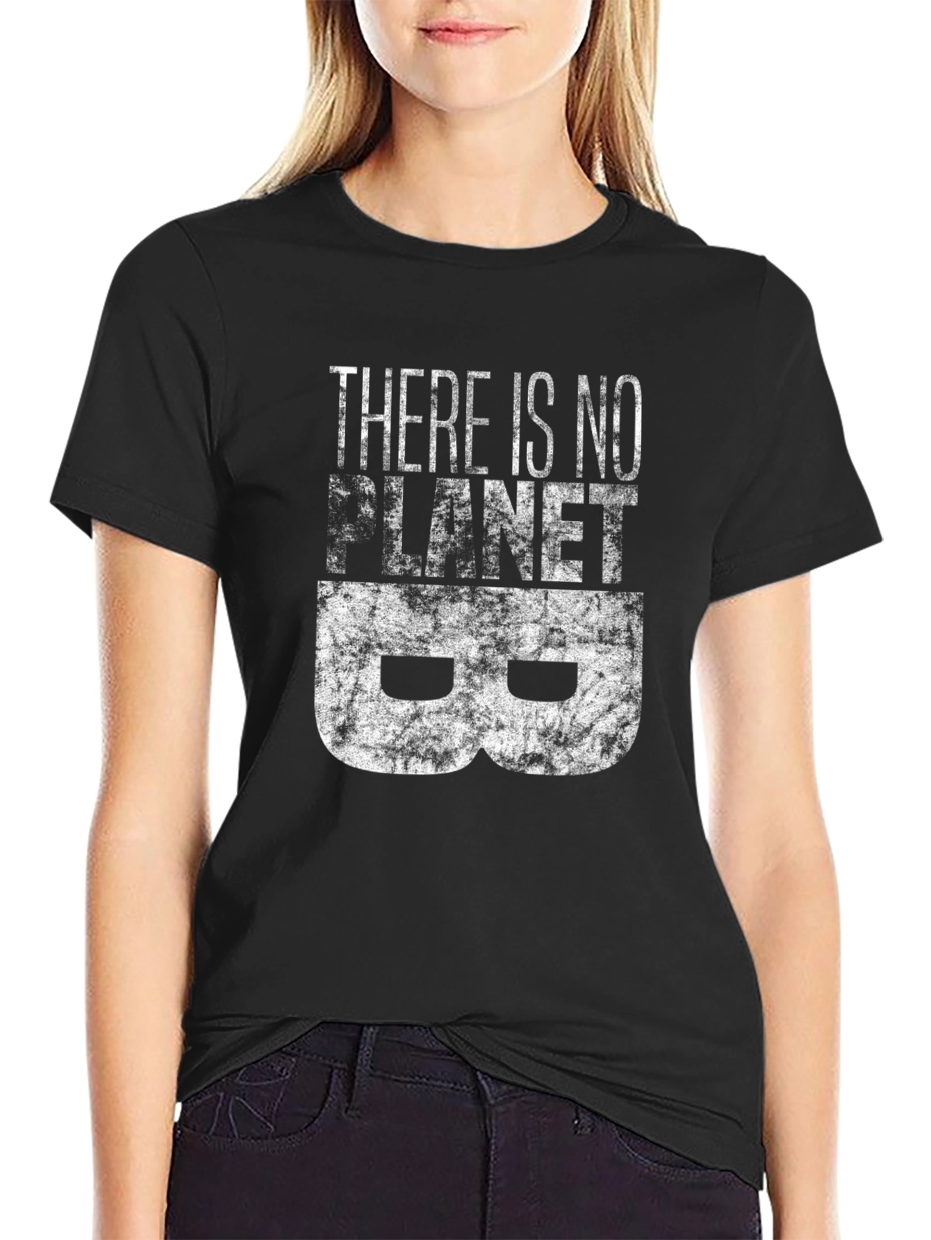 Camiseta Negra con Estampado No hay Planeta B