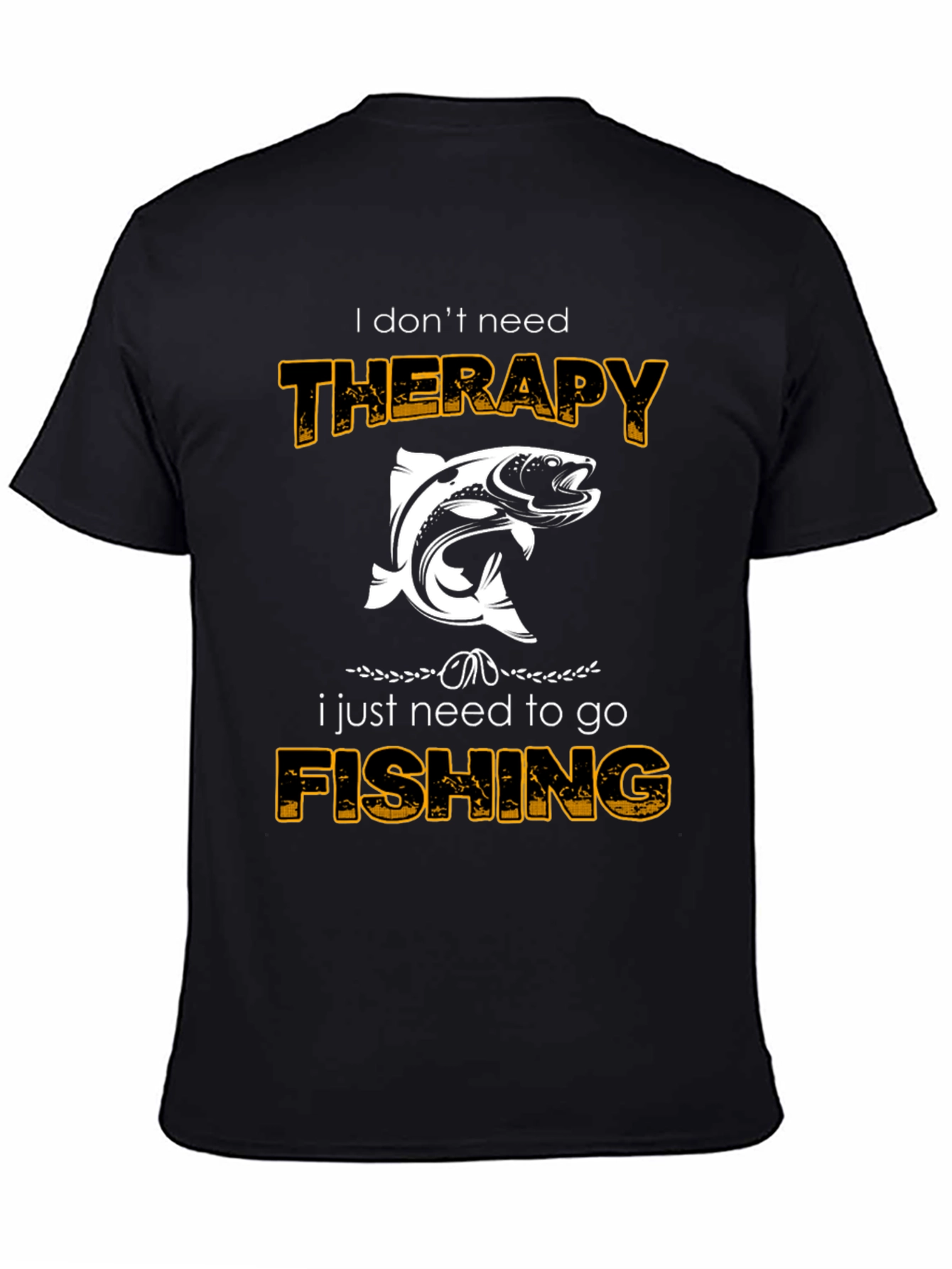 Camiseta Negra: Terapia de Pesca
