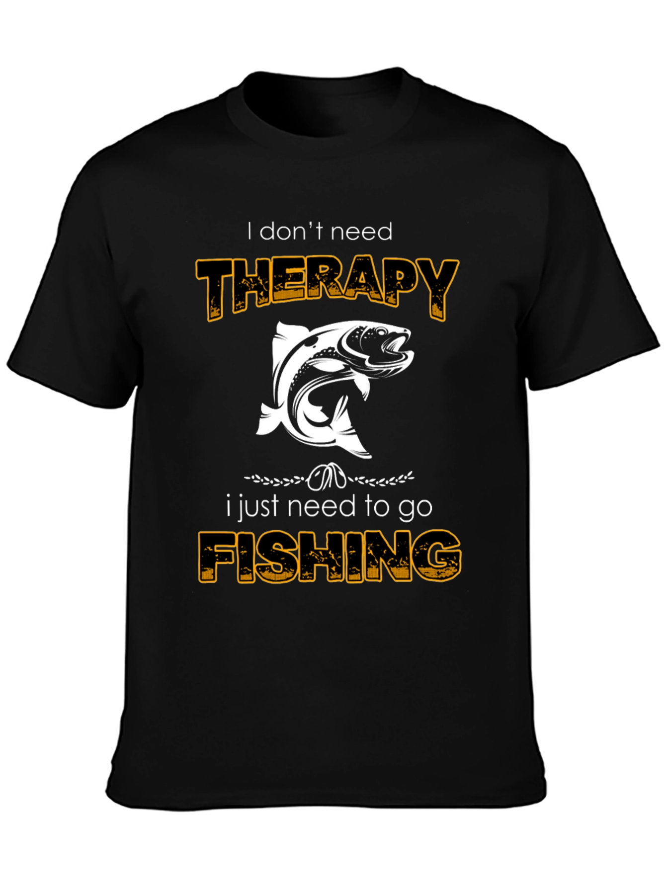 Camiseta Negra: Terapia de Pesca