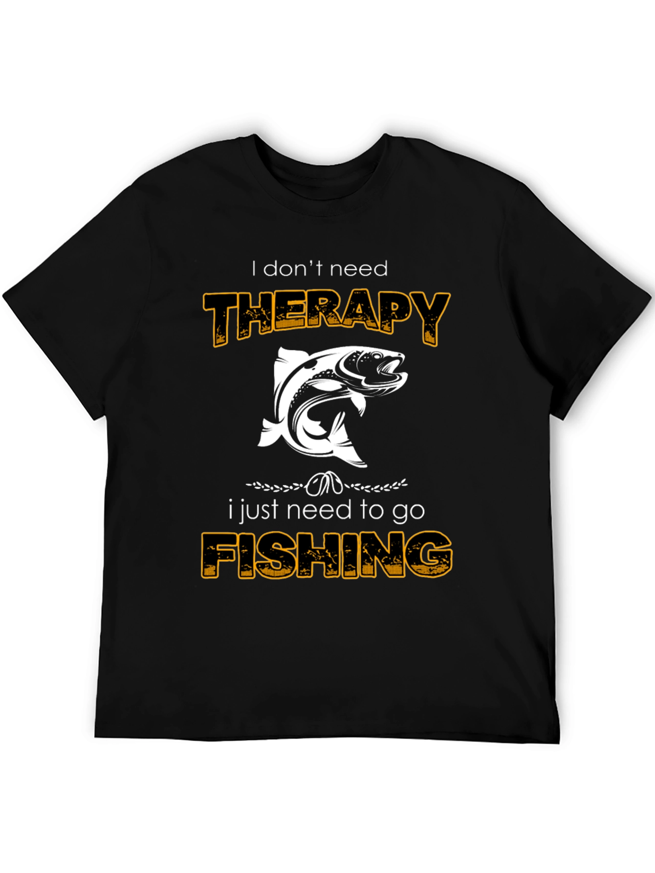 Camiseta Negra: Terapia de Pesca