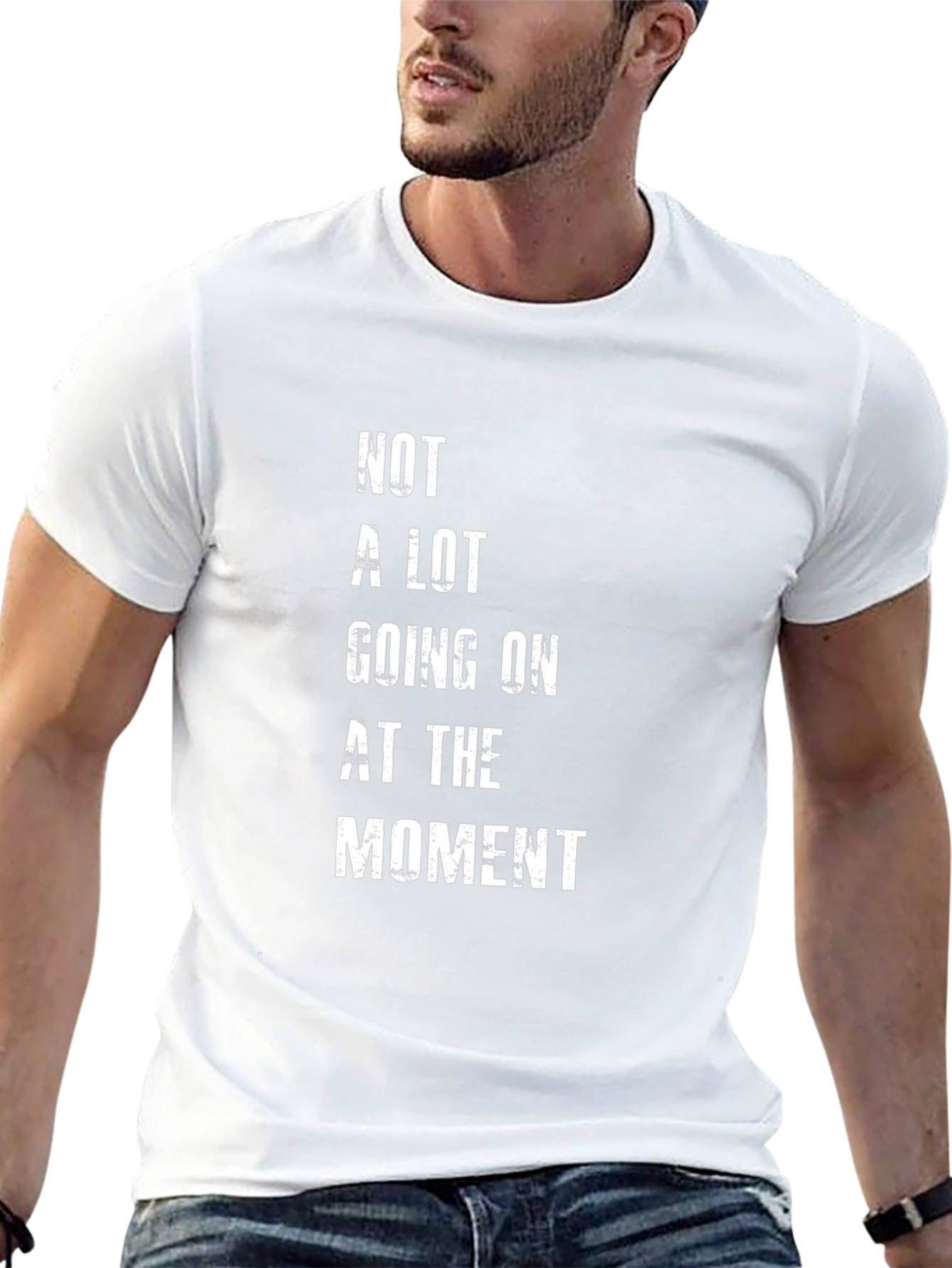 Camiseta Negra con Texto Not A Lot Going On