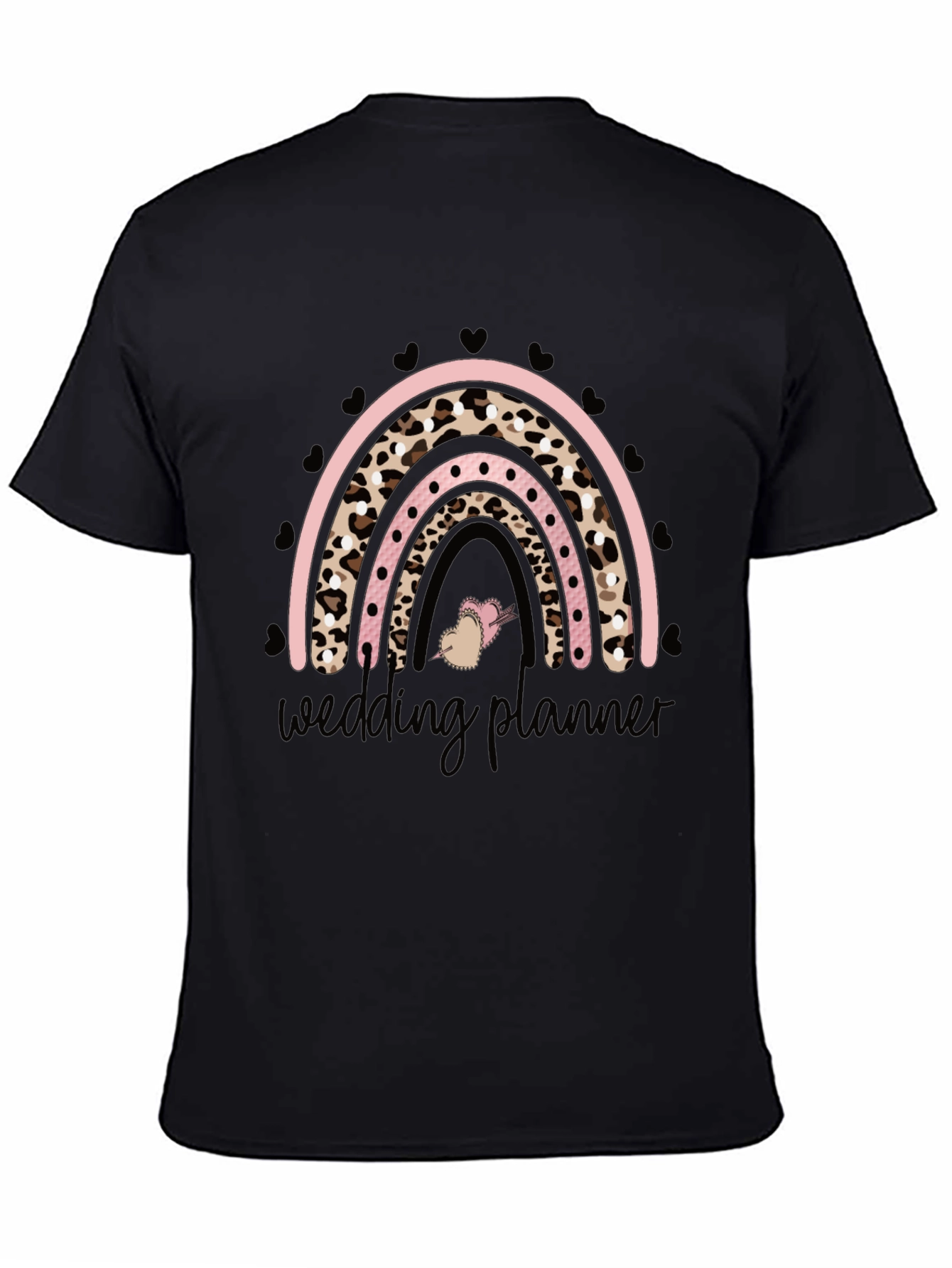 Camiseta Negra Wedding Planner Arcoíris Animal Print