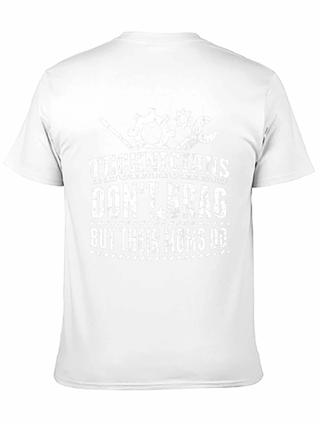 Camiseta Negra Technicians Dont Brag But Their Moms Do