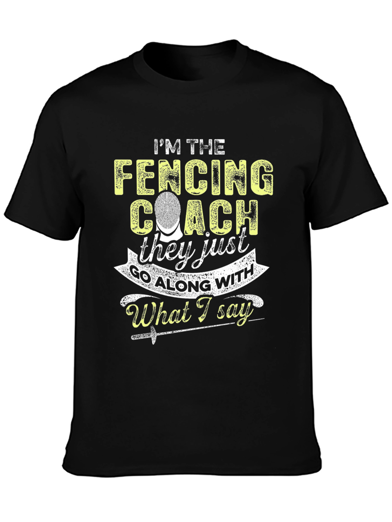 Camiseta Negra Soy el Entrenador de Esgrima