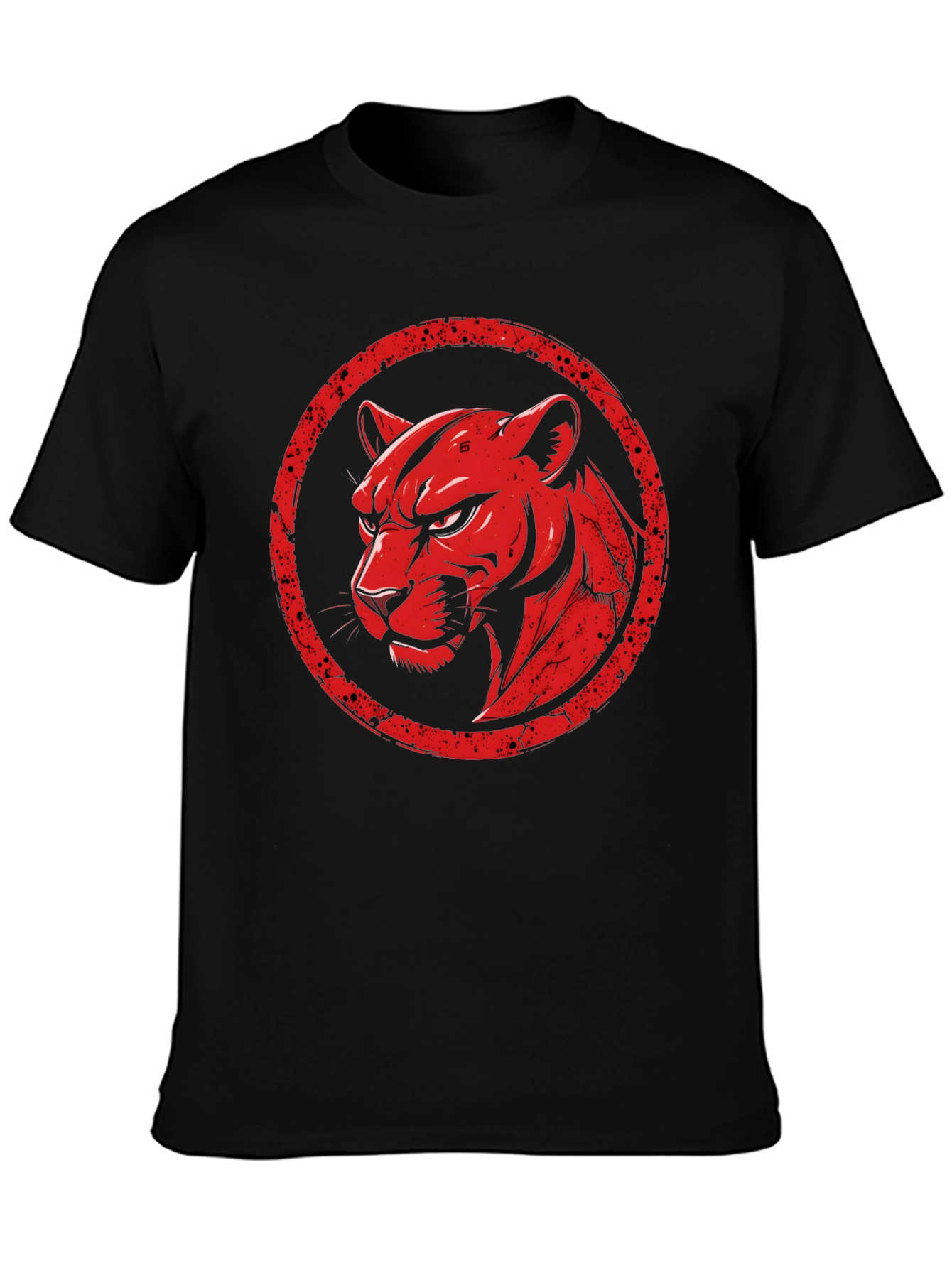 Camiseta Negra con Diseño de Pantera Roja