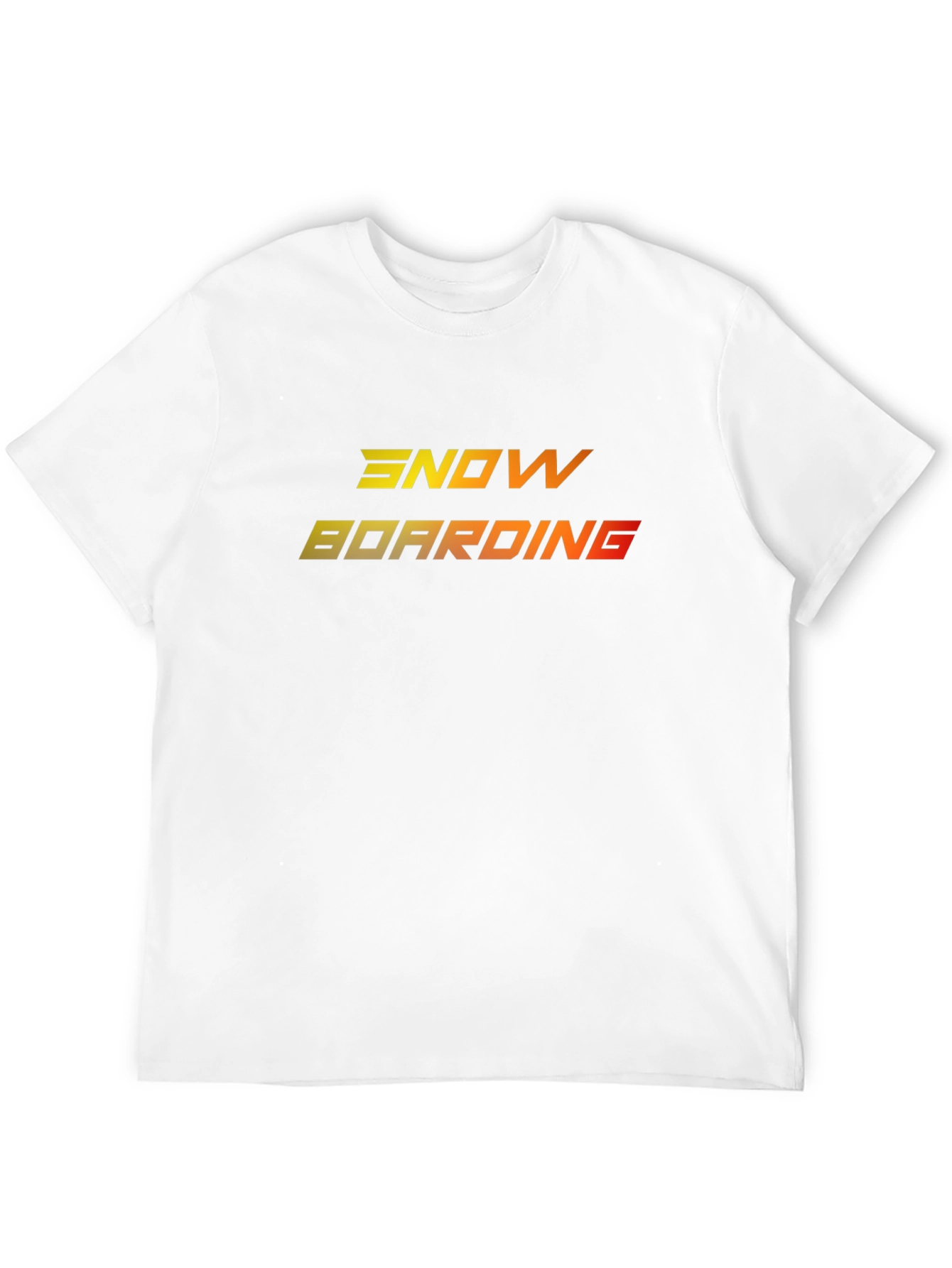 Camiseta Negra Snowboarding Degradado Naranja Amarillo