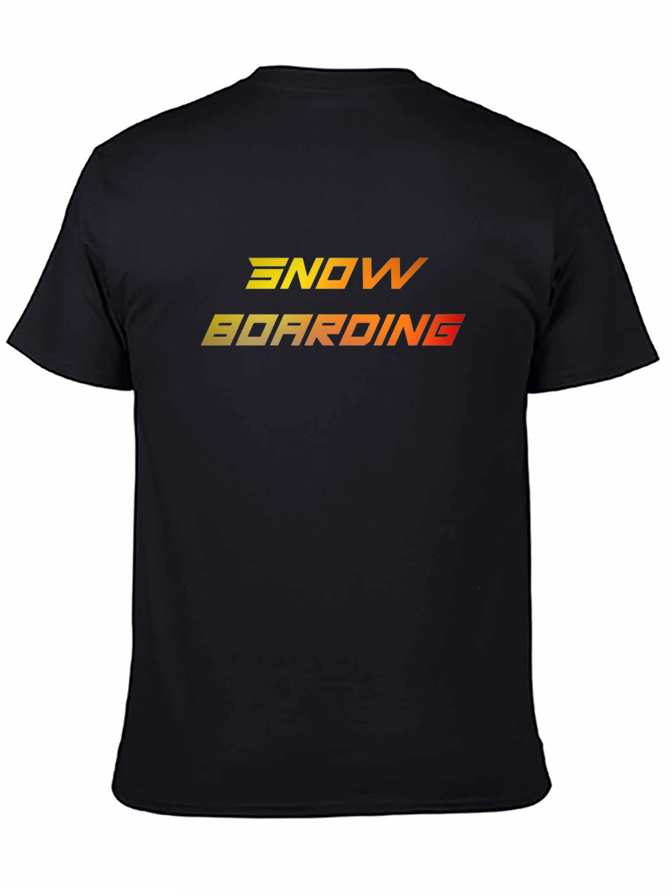 Camiseta Negra Snowboarding Degradado Naranja Amarillo