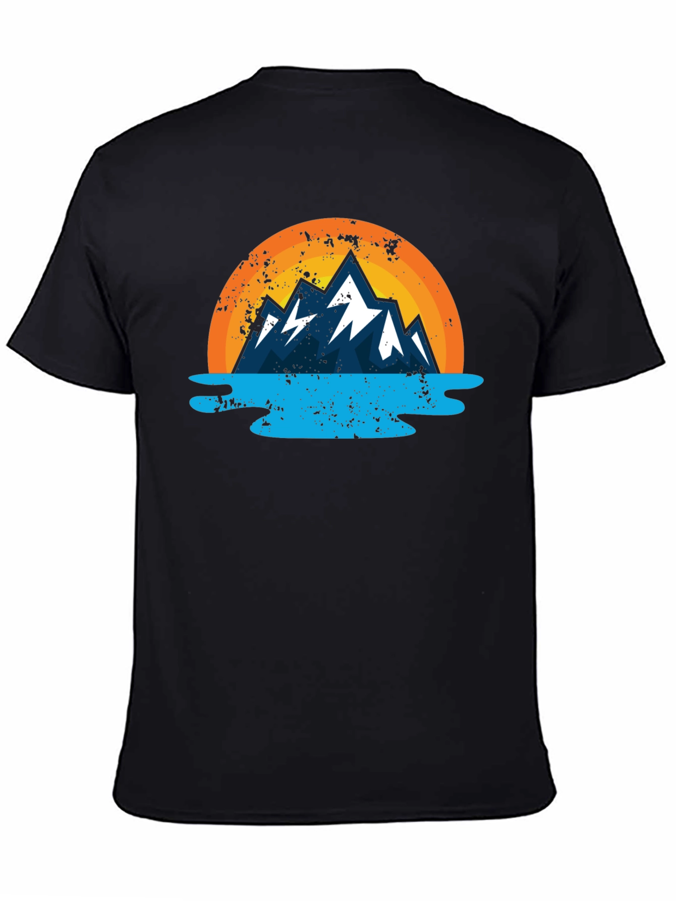 Camiseta Estampada Montaña y Lago para Hombre