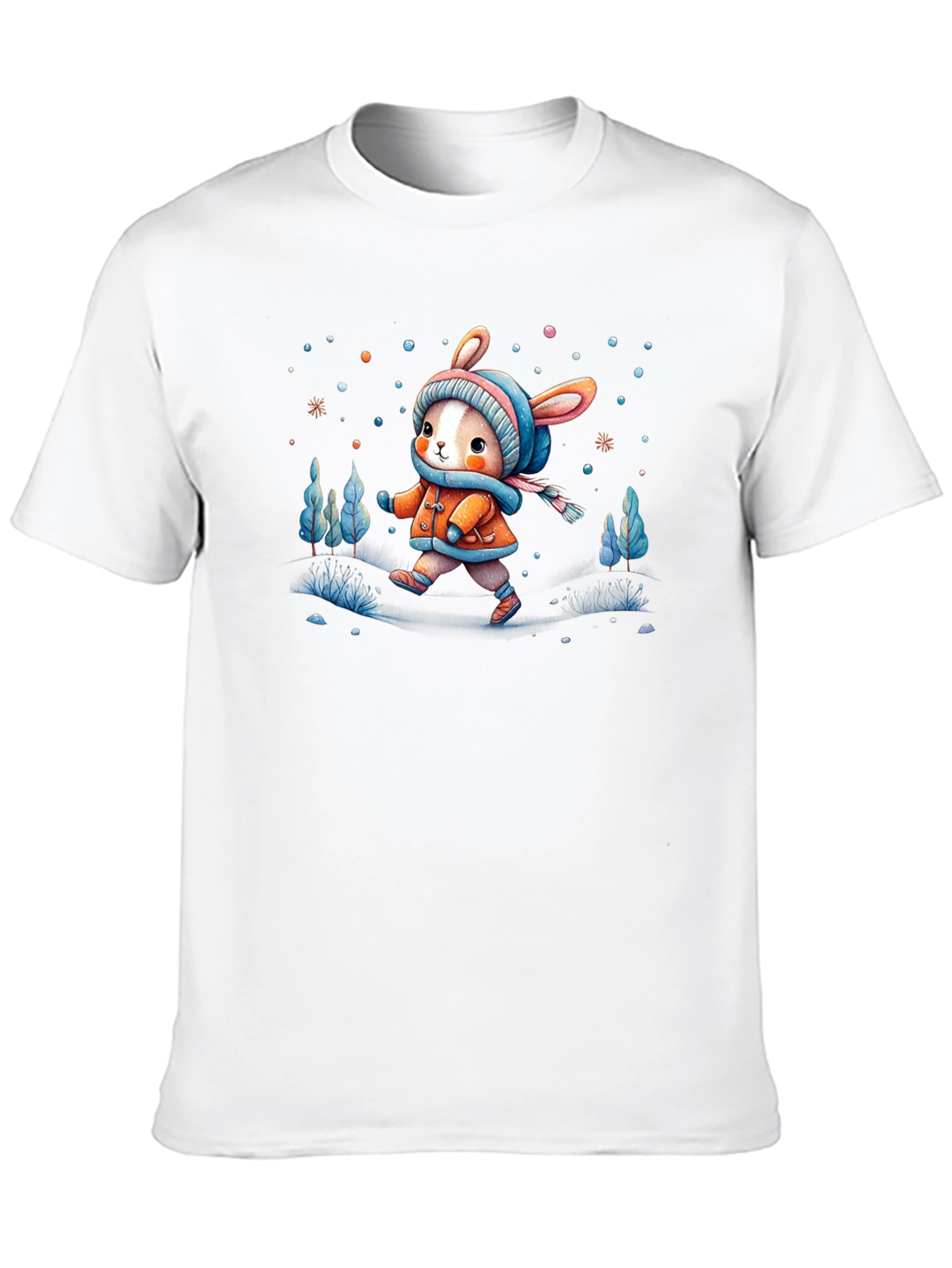 Camiseta Negra Conejito Invernal Infantil