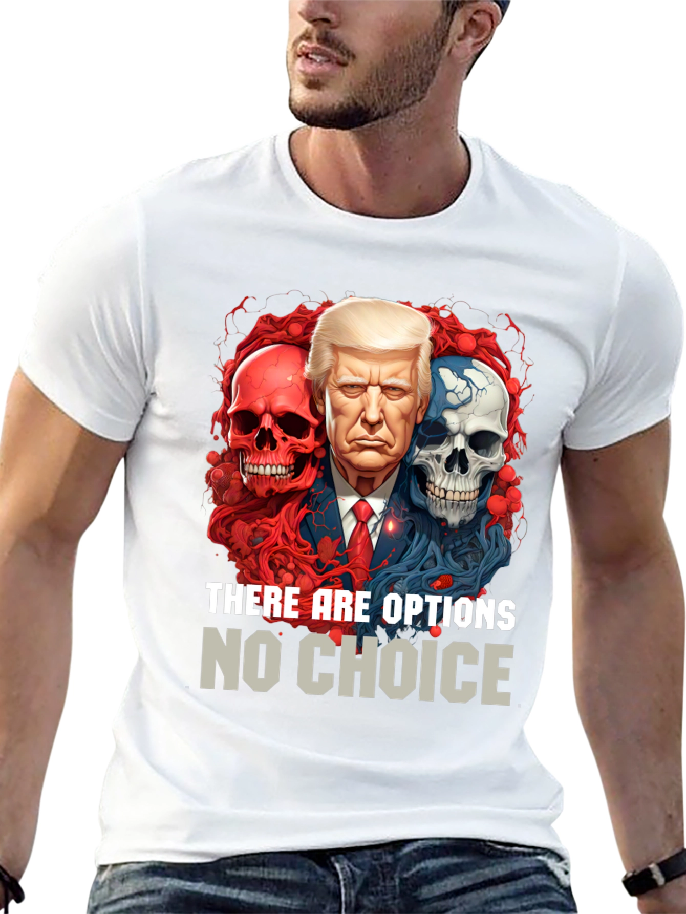 Camiseta Gráfica Política: Trump Calaveras Opciones