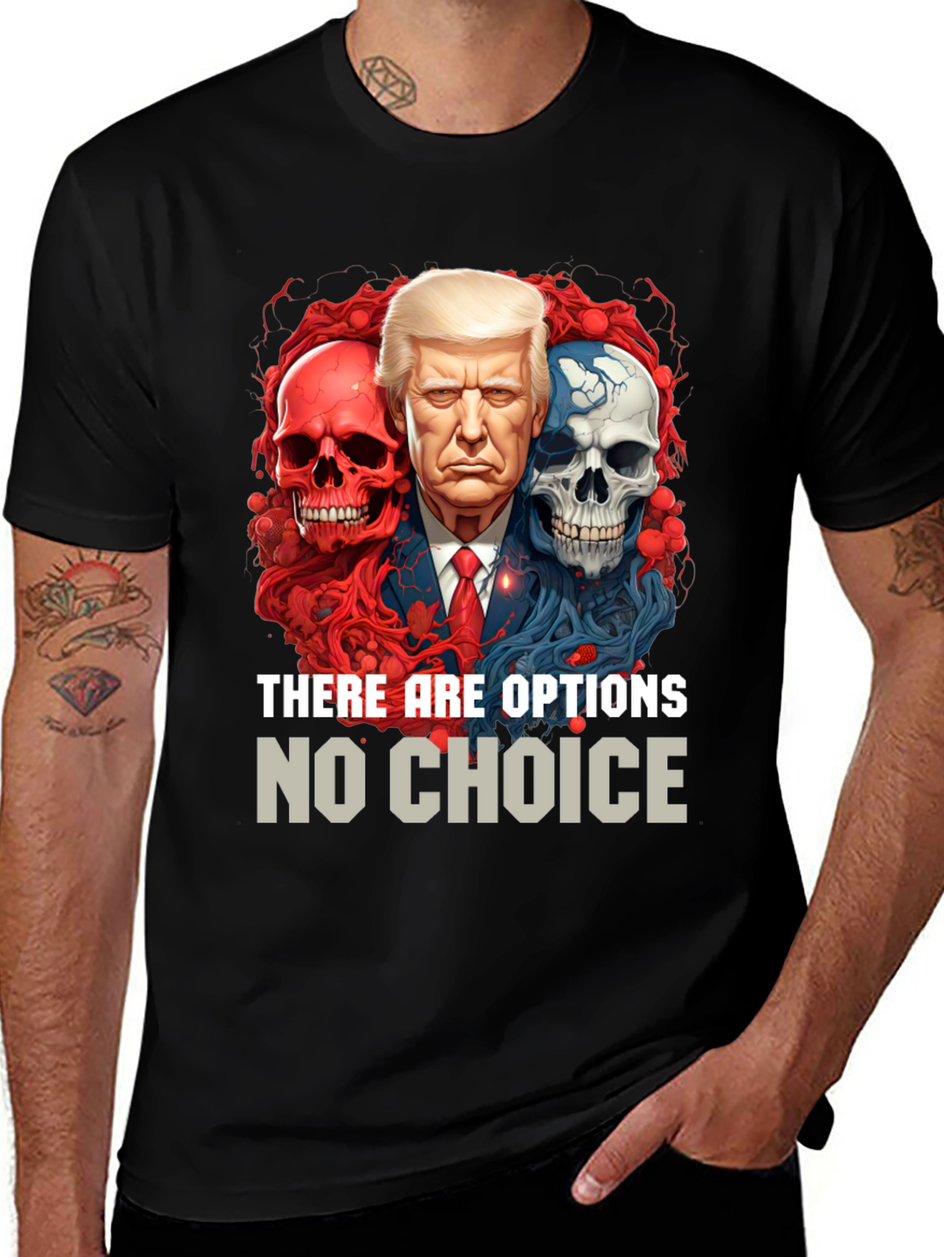 Camiseta Gráfica Política: Trump Calaveras Opciones