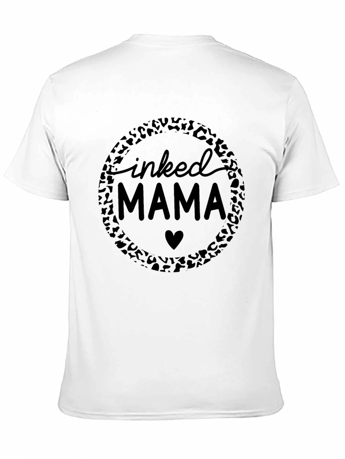 Camiseta Negra Inked Mama con Diseño Leopardo