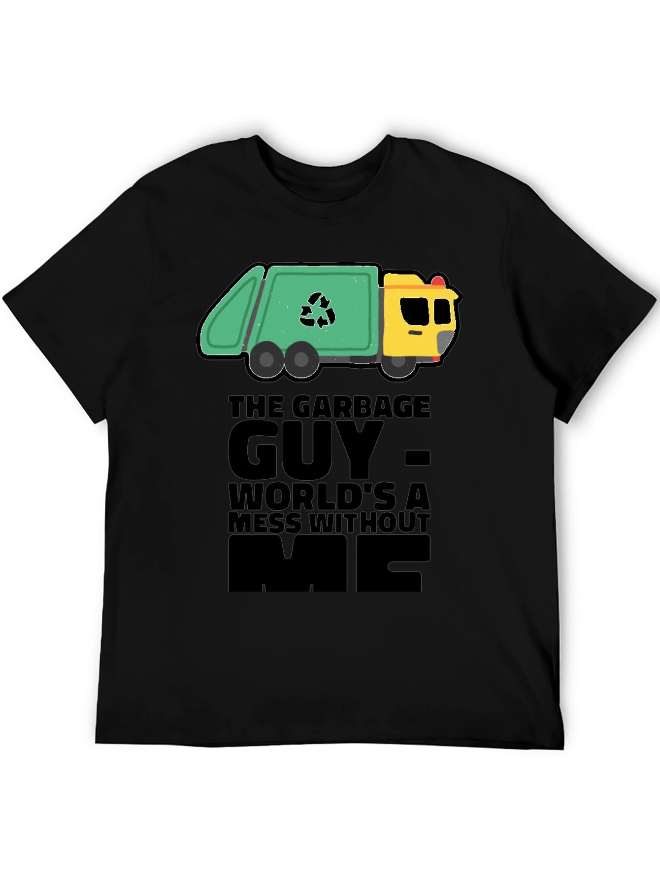 Camiseta Negra con Diseño de Camión de Basura