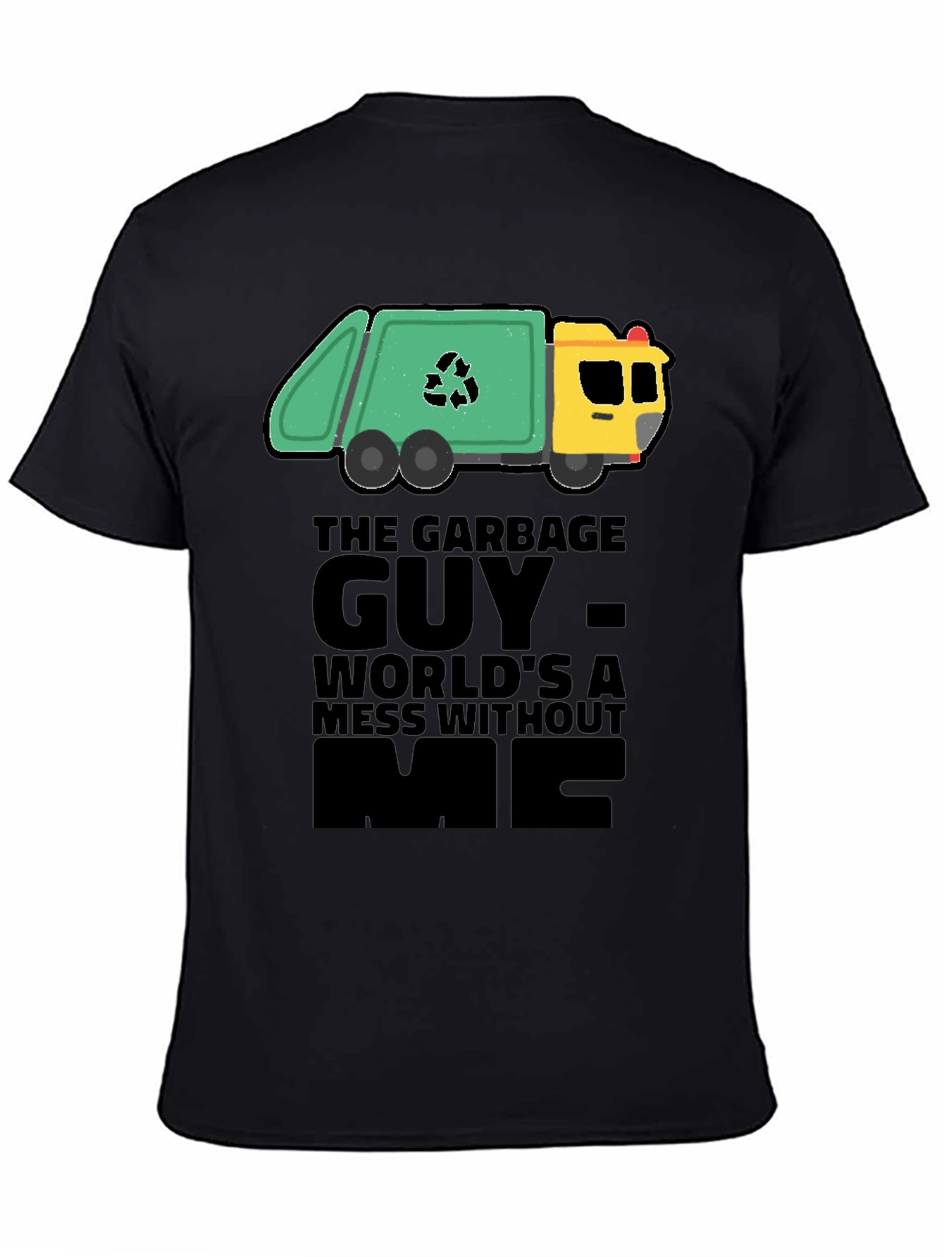 Camiseta Negra con Diseño de Camión de Basura