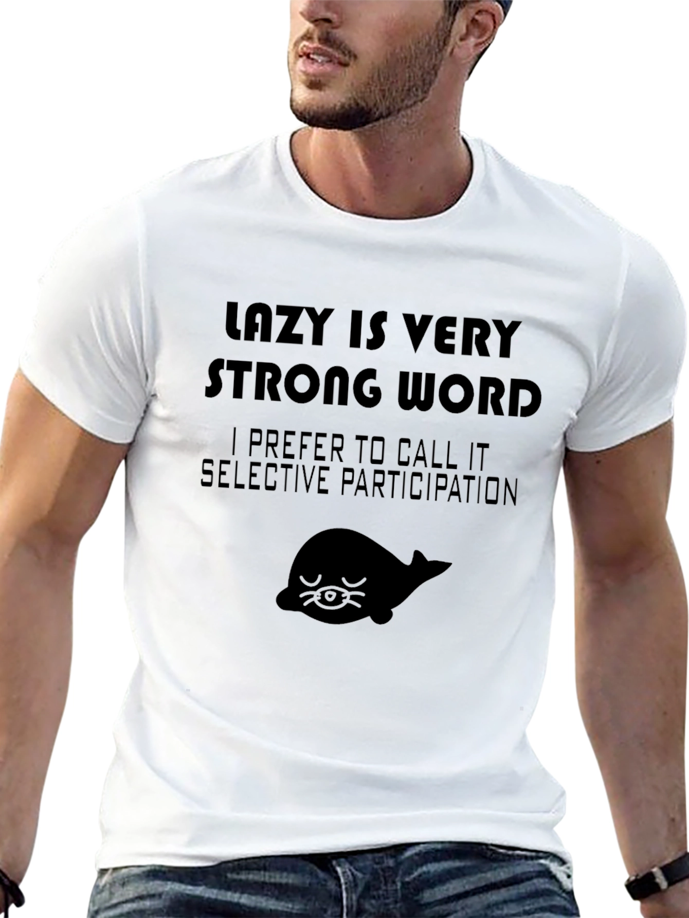 Camiseta Negra Lazy Is Very Strong Word