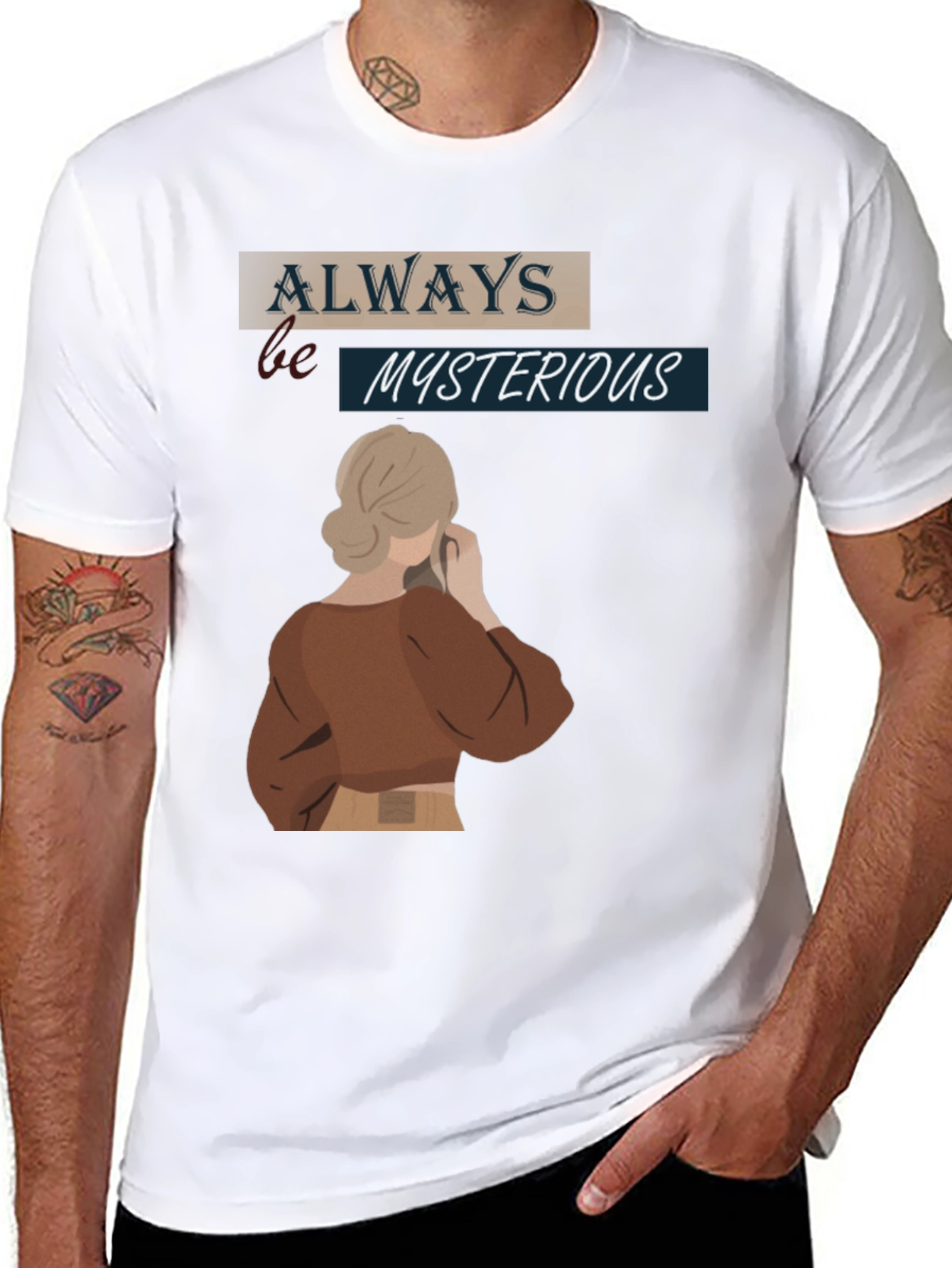 Camiseta Negra Siempre Misteriosa para Hombre