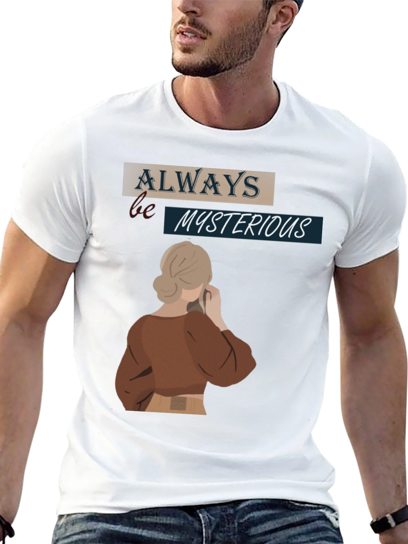 Camiseta Negra Siempre Misteriosa para Hombre