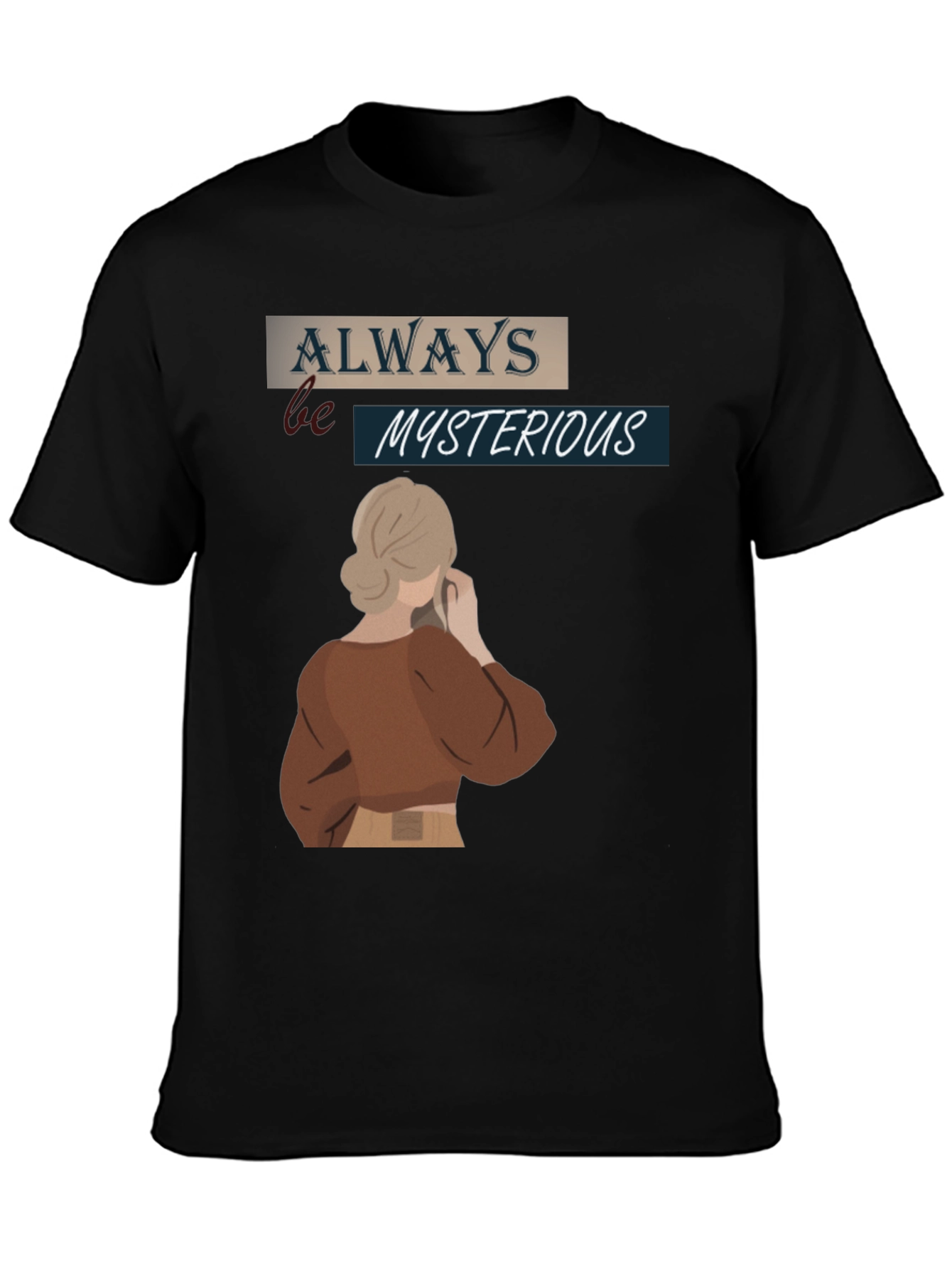 Camiseta Negra Siempre Misteriosa para Hombre