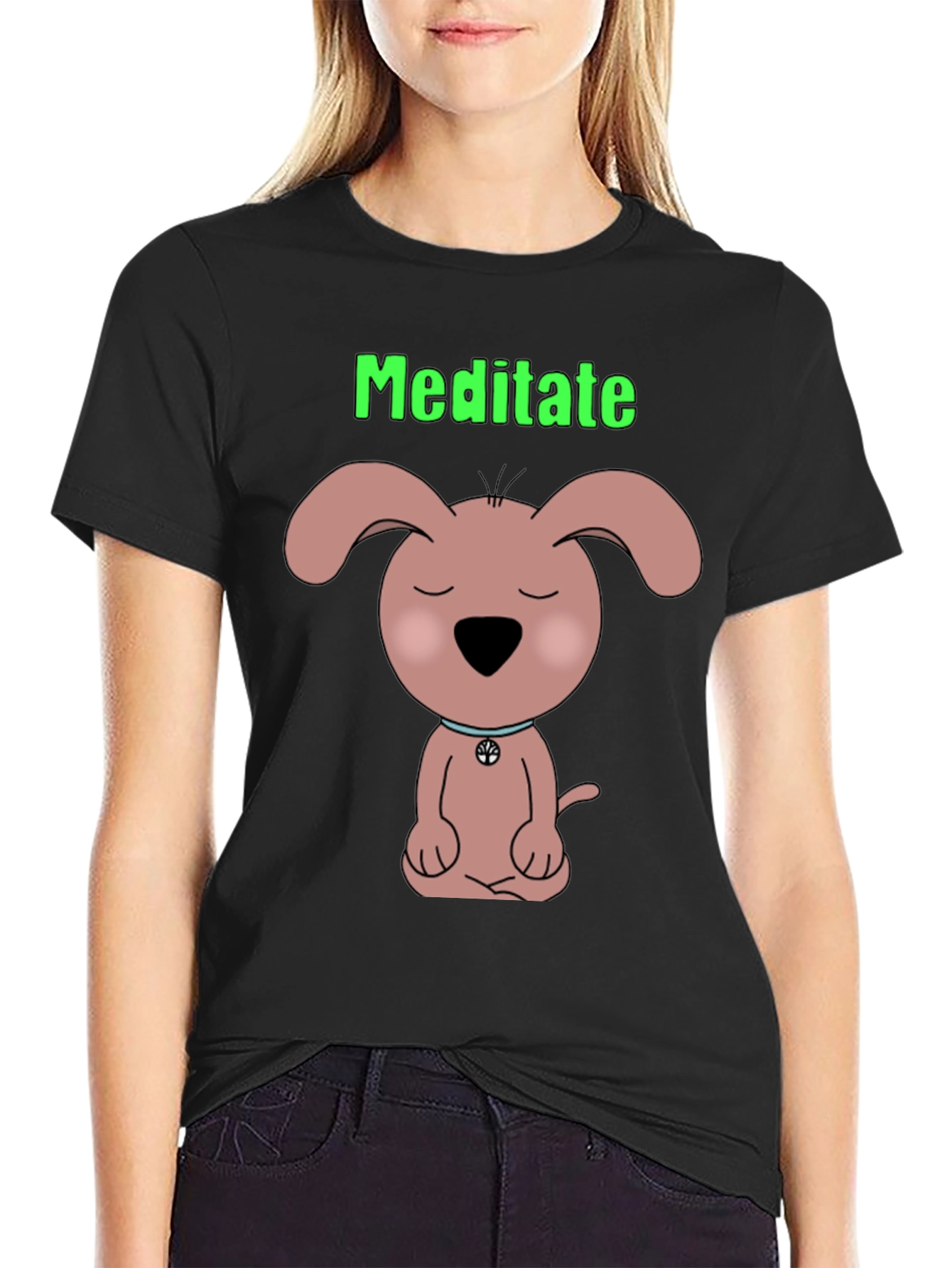 Camiseta Negra Meditación Canina