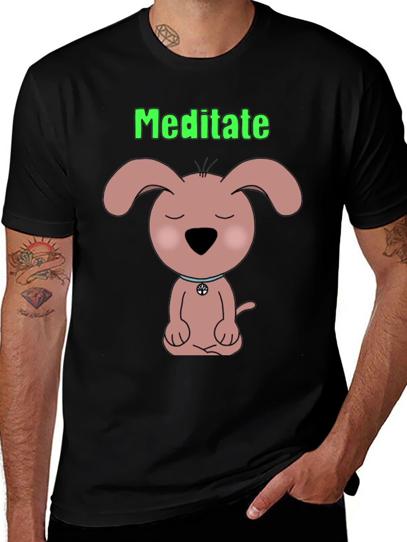 Camiseta Negra Meditación Canina