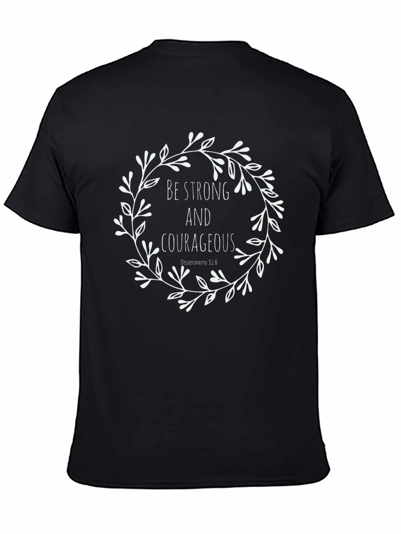 Camiseta Negra con Diseño Inspirador Floral