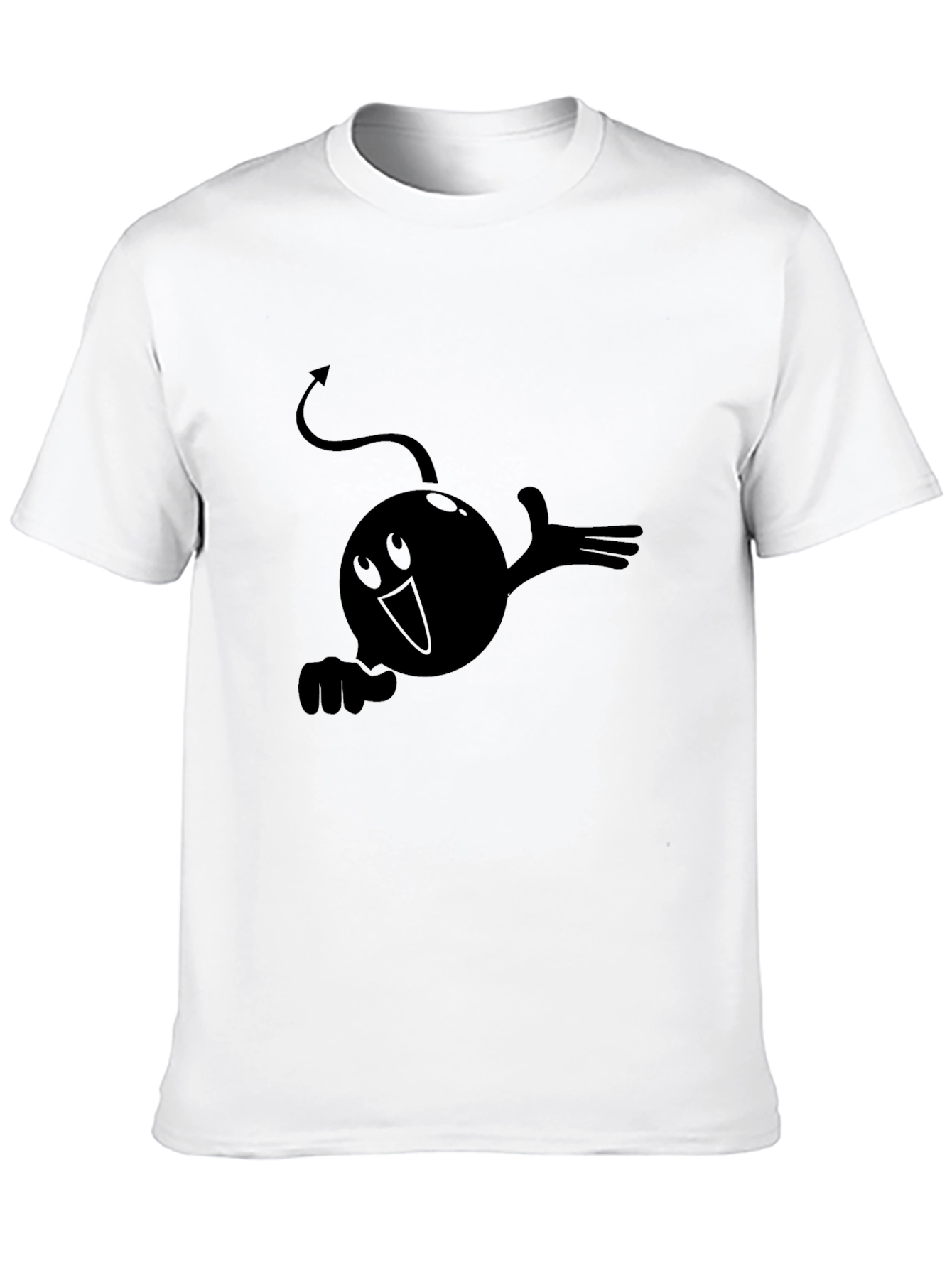 Camiseta Negra con Diseño Gráfico Diabólico
