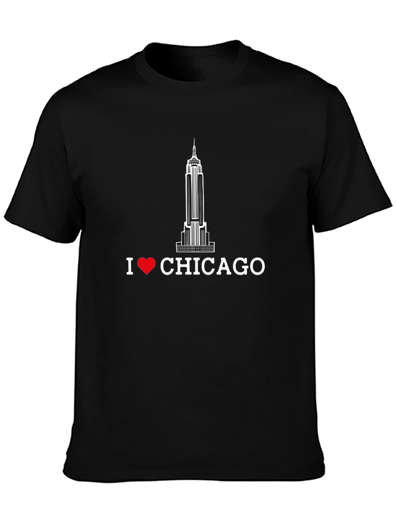 Camiseta Negra I ❤️ CHICAGO Edificio Icónico