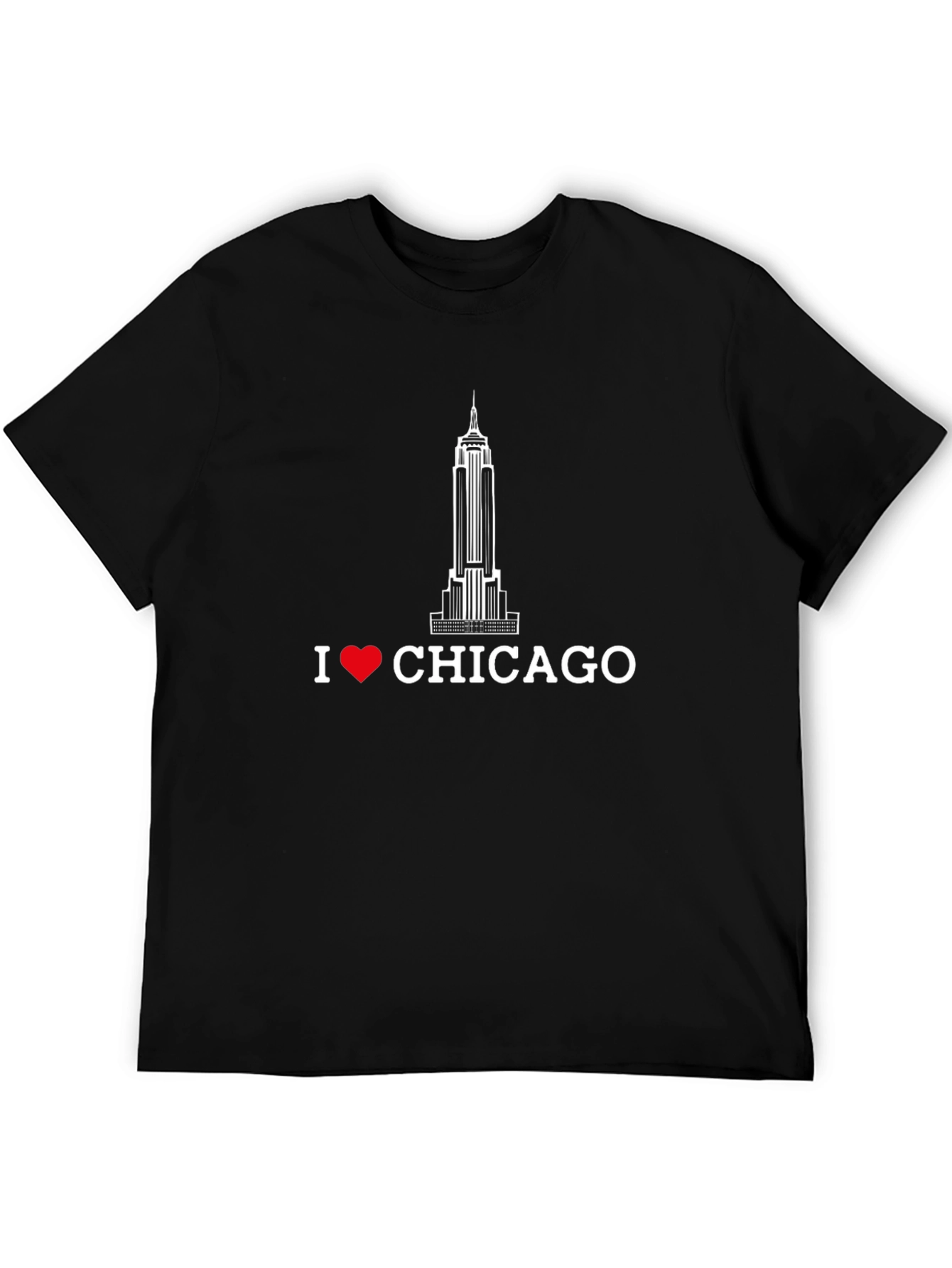Camiseta Negra I ❤️ CHICAGO Edificio Icónico