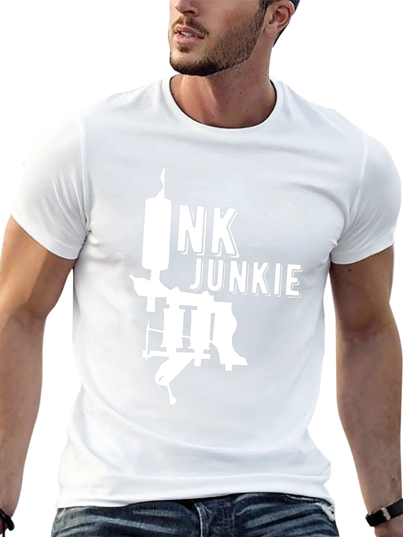 Camiseta Negra Ink Junkie para Amantes del Tatuaje