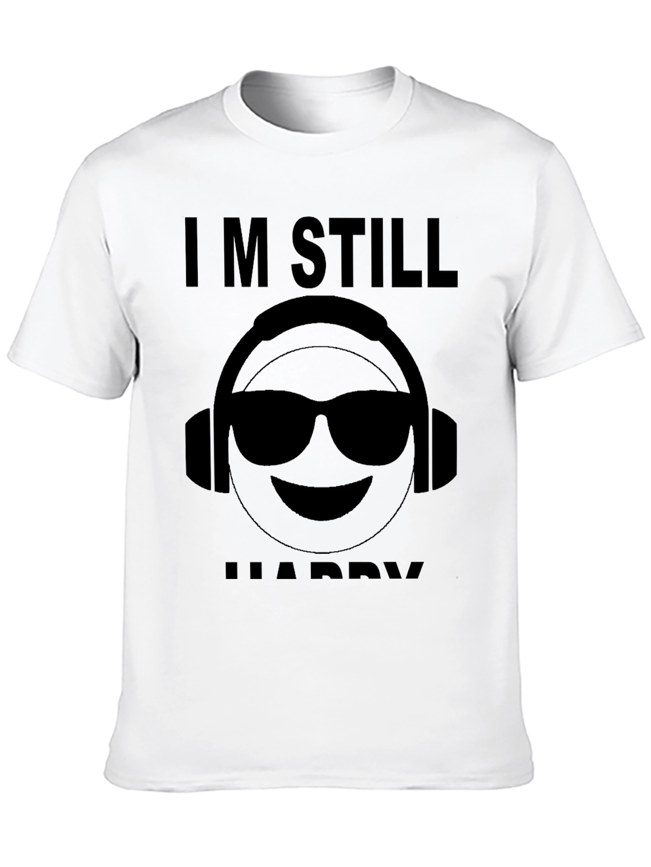 Camiseta Negra Im Still Happy con Emoji