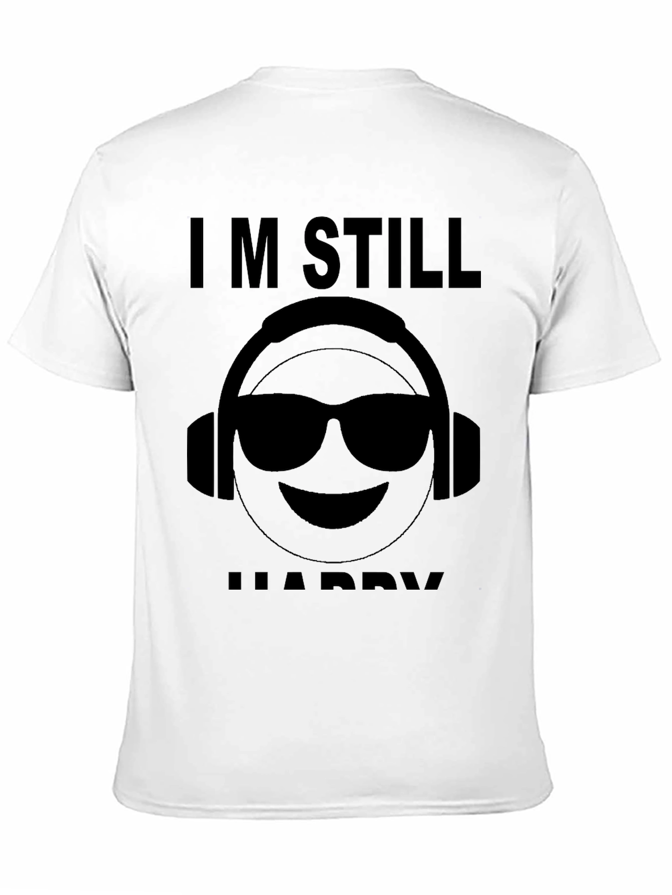 Camiseta Negra Im Still Happy con Emoji