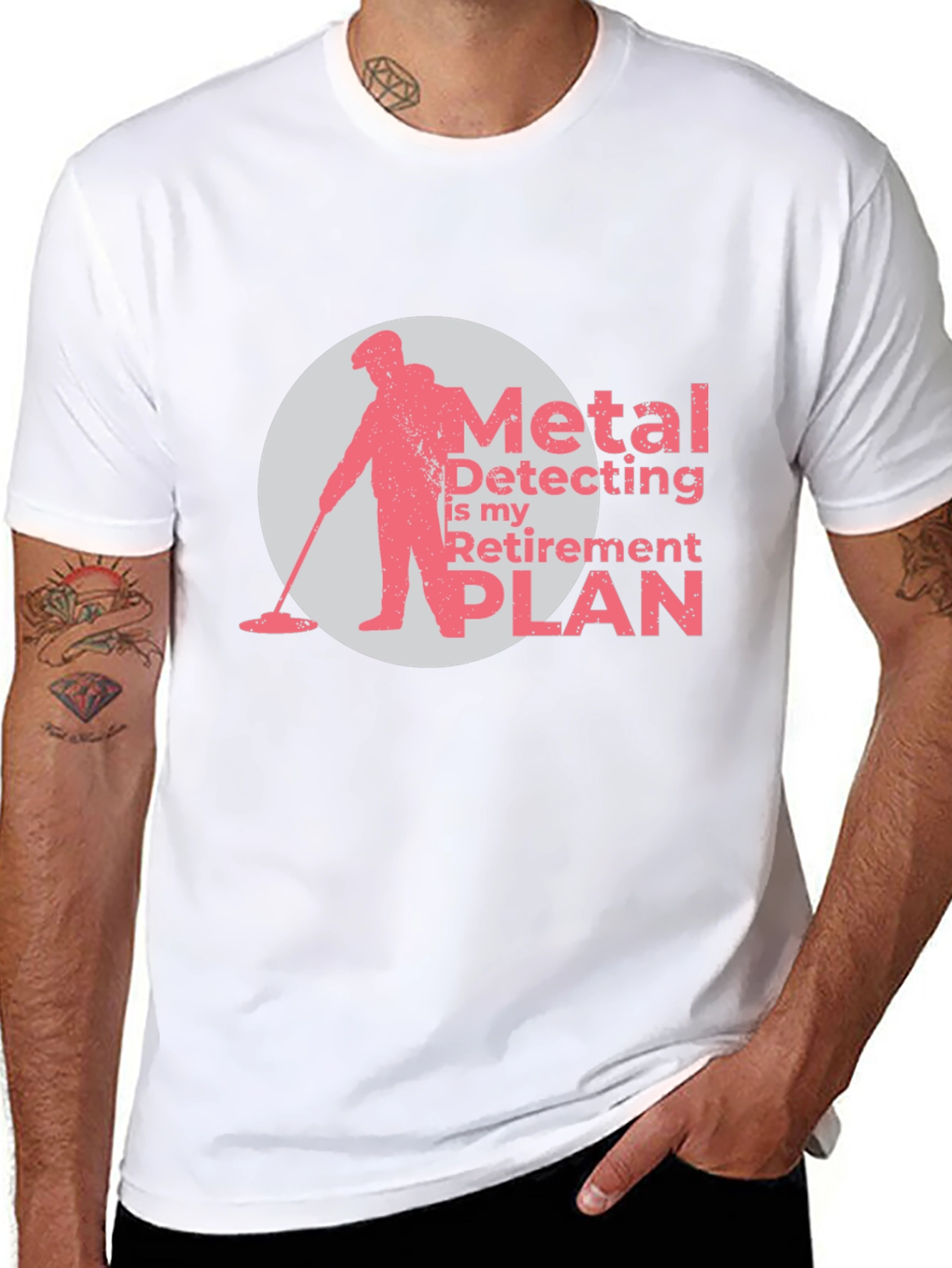 Camiseta Negra con Diseño de Detector de Metales