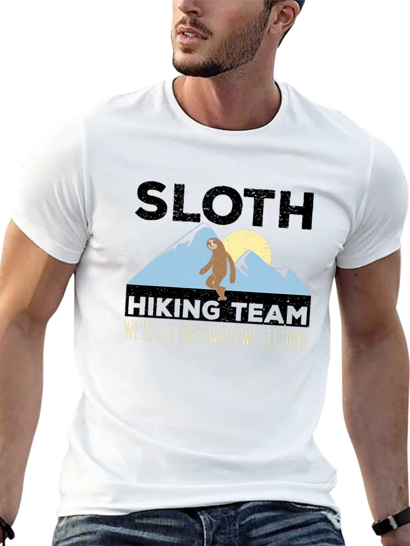 Camiseta Negra: Sloth Hiking Team