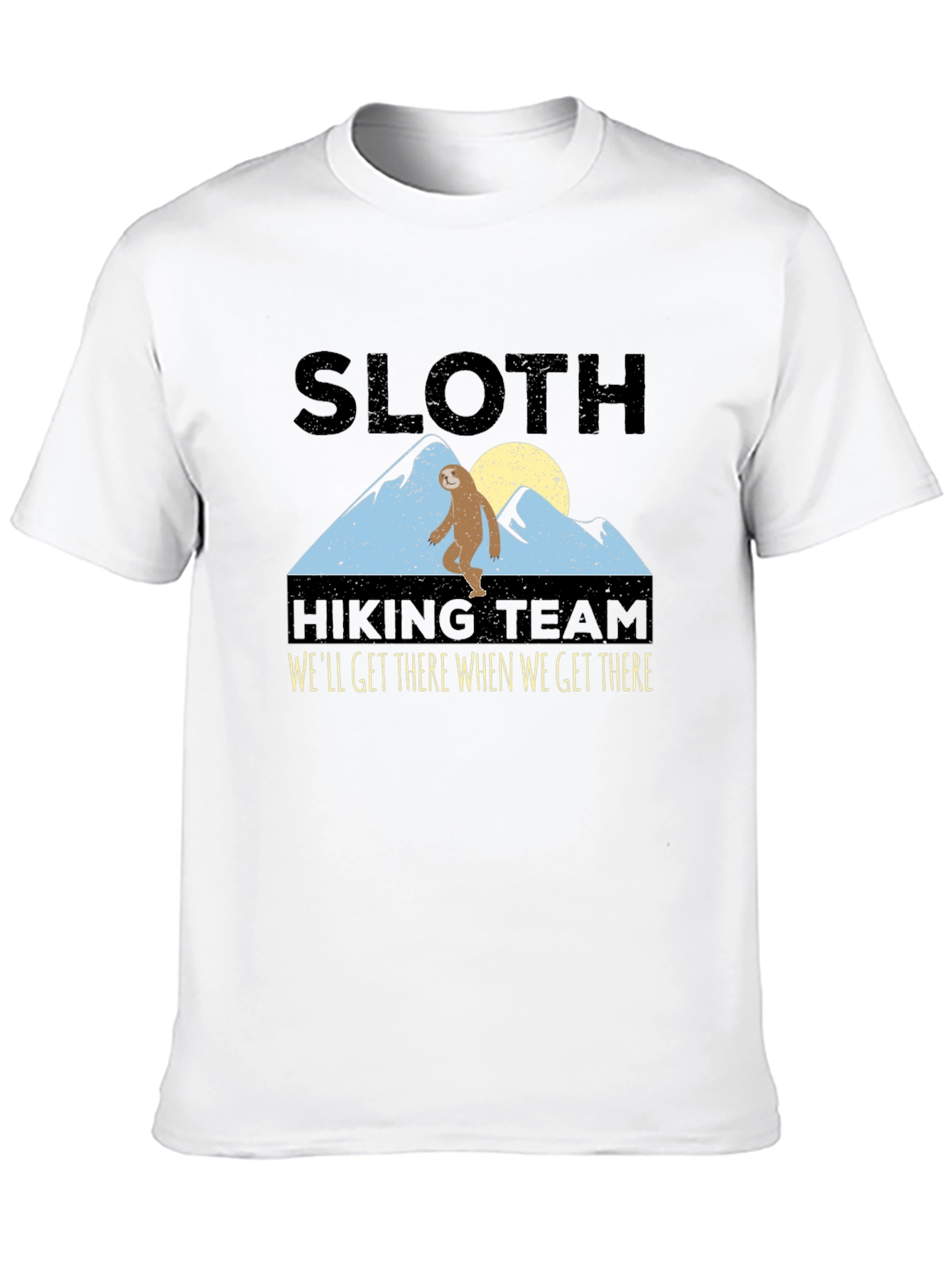 Camiseta Negra: Sloth Hiking Team