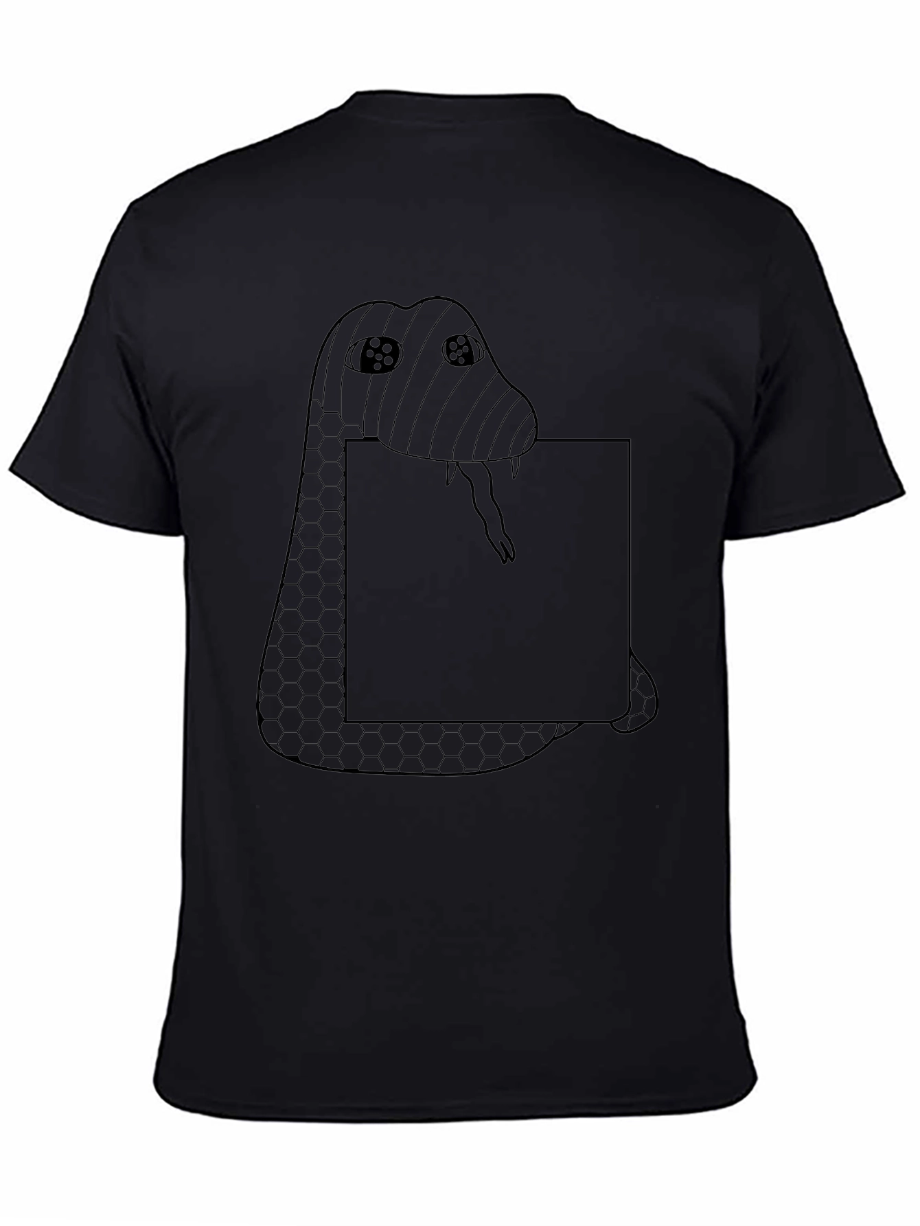 Camiseta Negra con Diseño de Serpiente Original