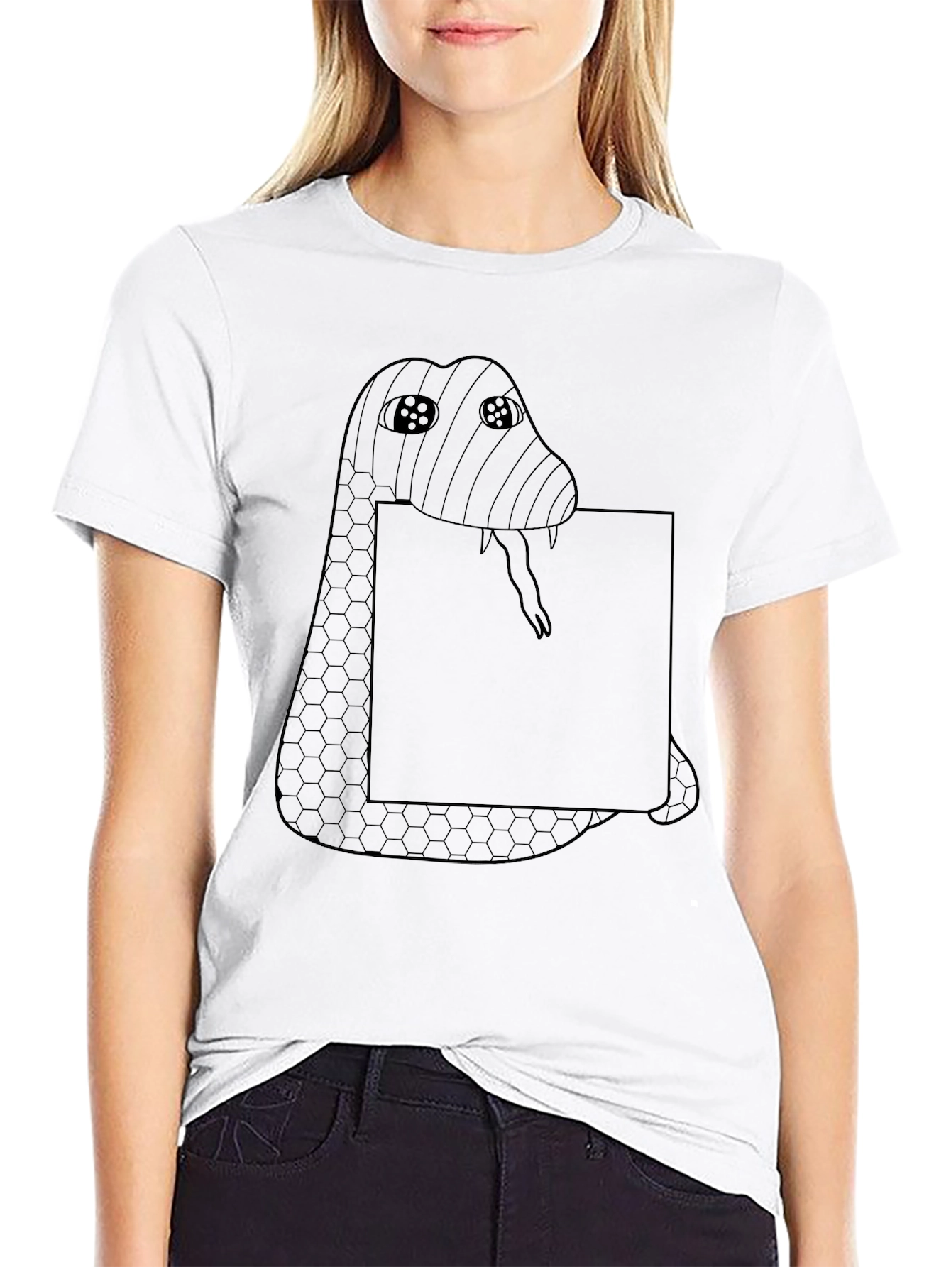 Camiseta Negra con Diseño de Serpiente Original