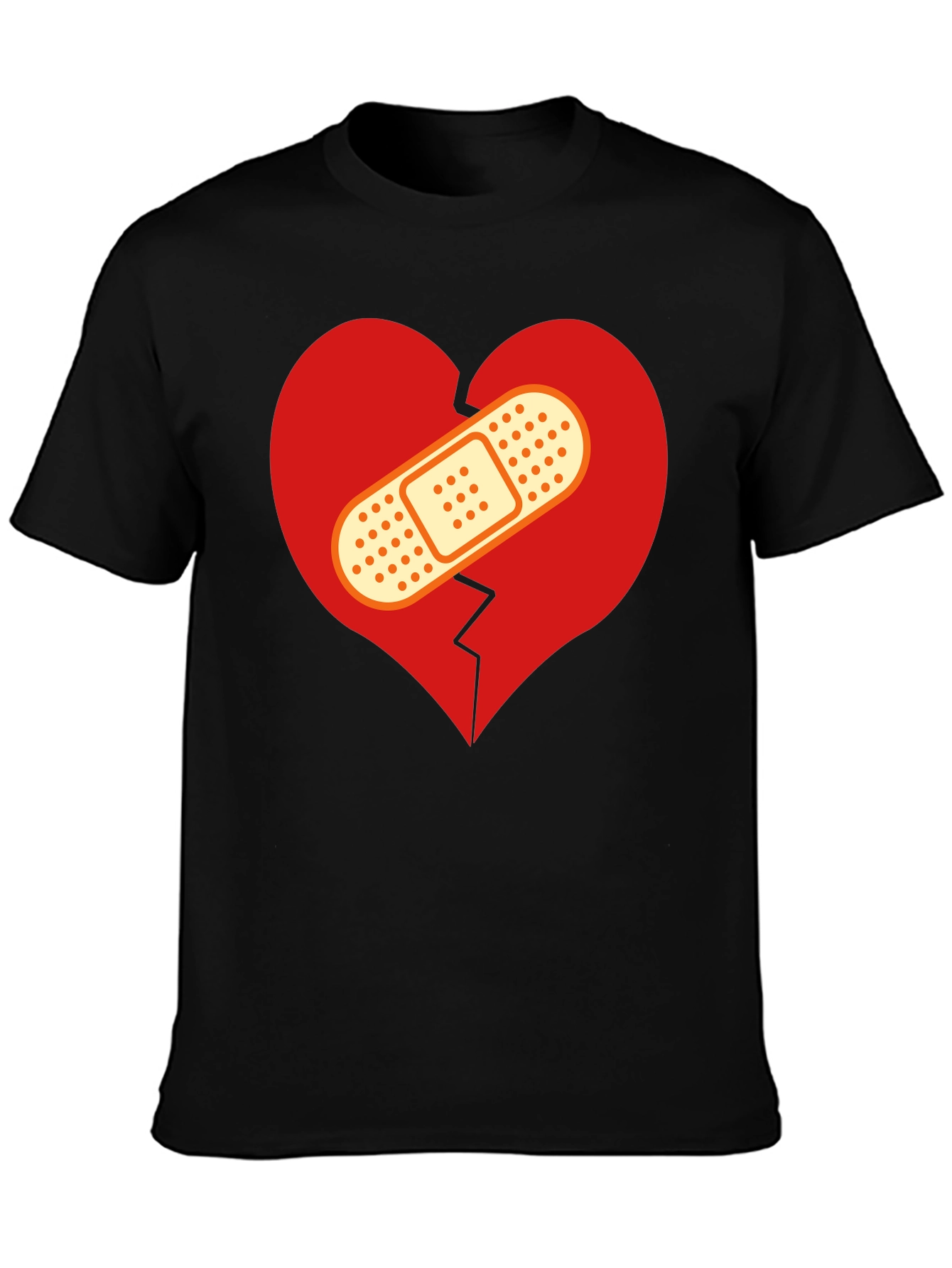 Camiseta Negra Corazón Roto Vendado