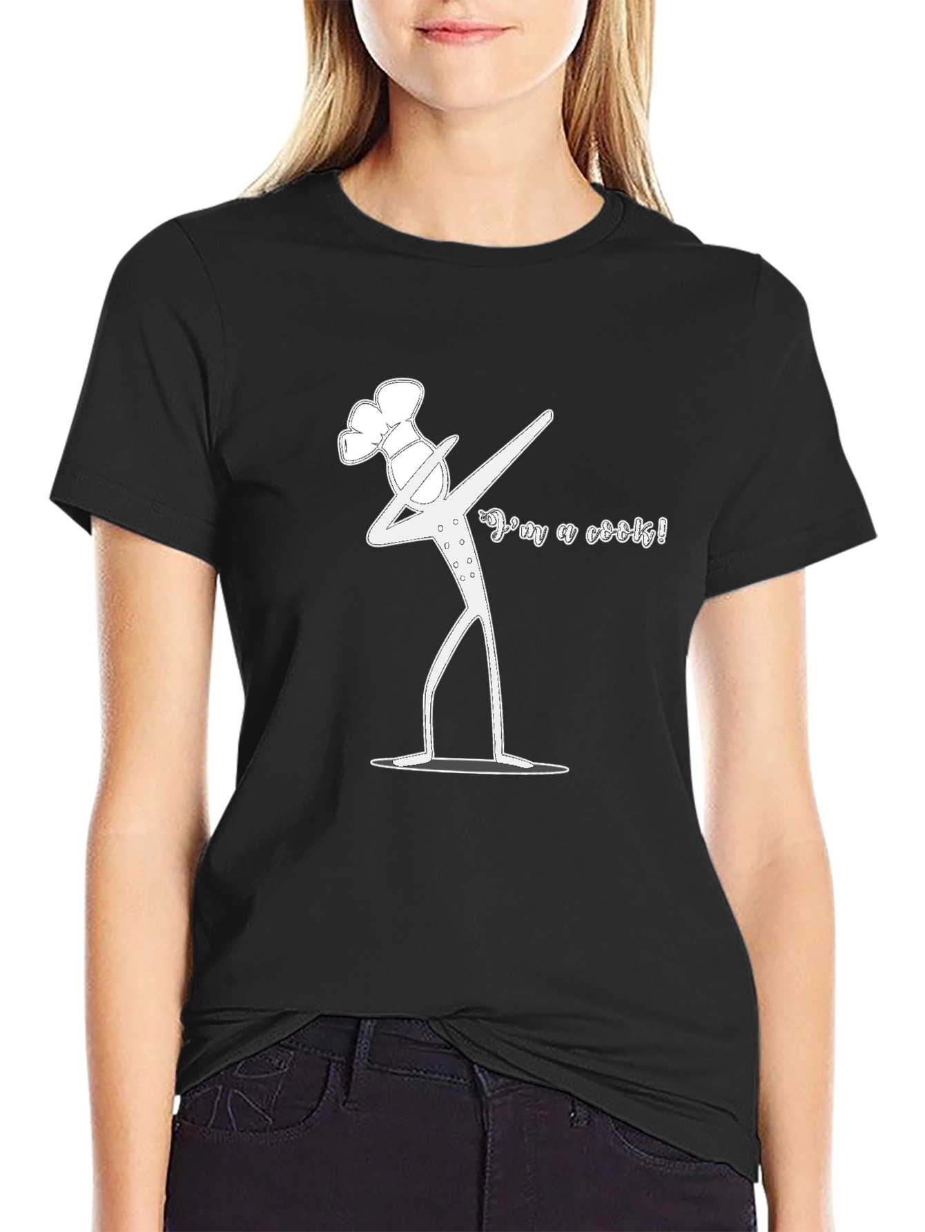 Camiseta Negra con Diseño de Chef Dab