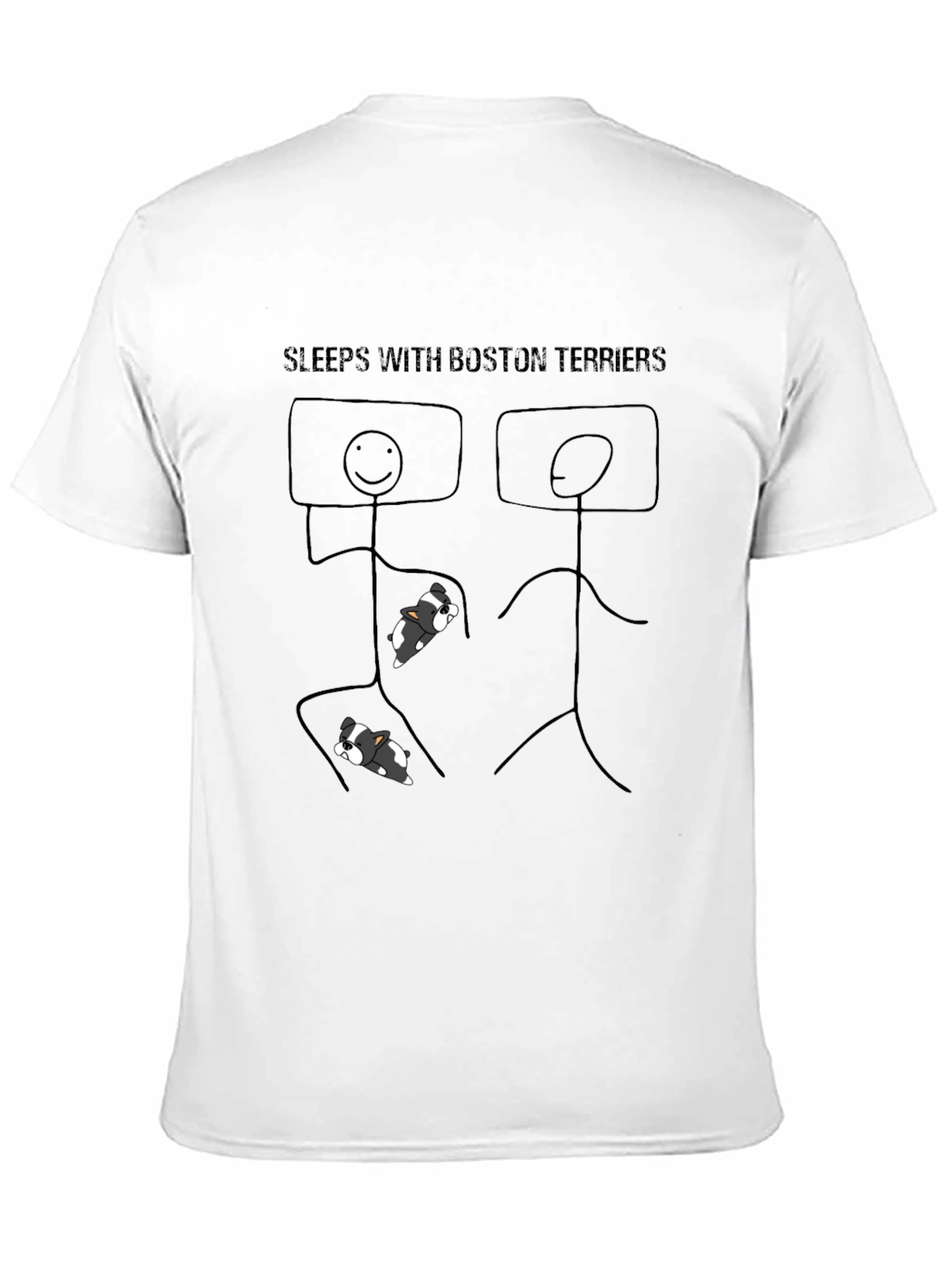 Camiseta Negra Duermo Con Boston Terriers