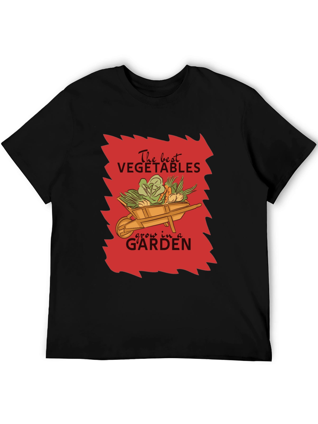 Camiseta Negra Jardinería The Best Vegetables