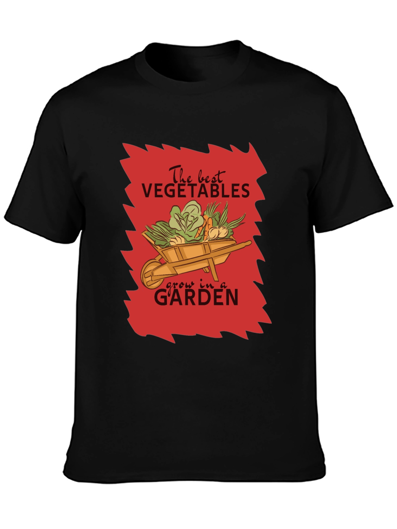 Camiseta Negra Jardinería The Best Vegetables