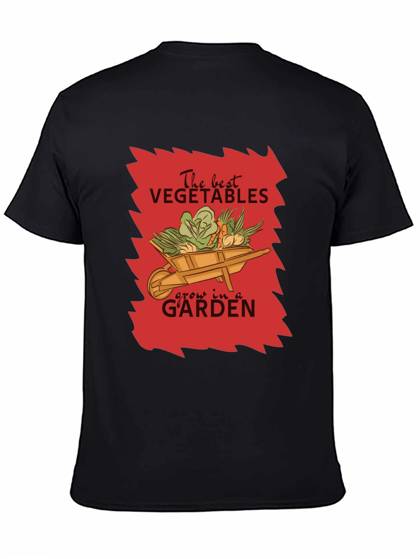 Camiseta Negra Jardinería The Best Vegetables