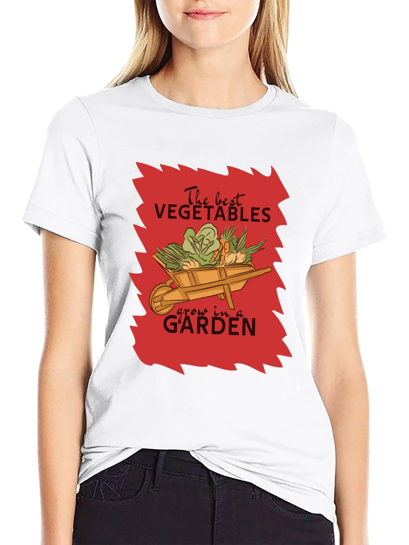 Camiseta Negra Jardinería The Best Vegetables