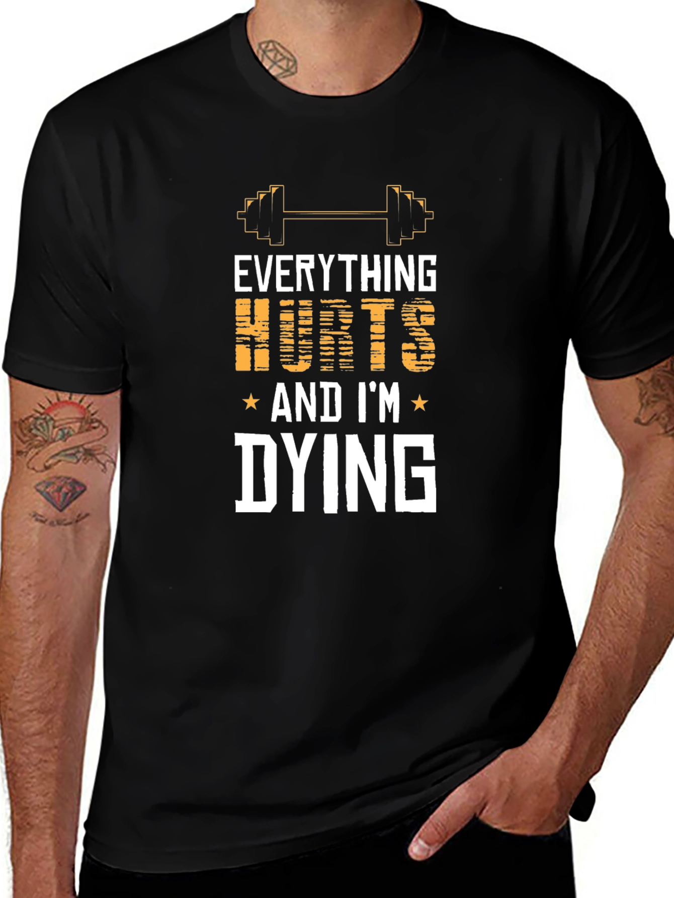 Camiseta Negra: Todo Duele ¡Me Muero!