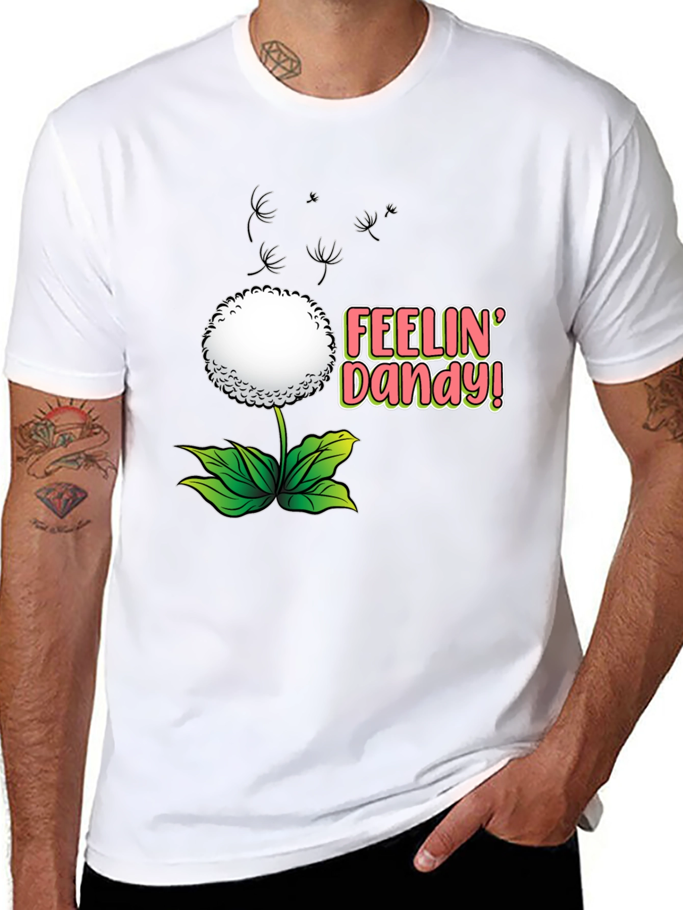 Camiseta Negra Diente de León - ¡Siente la Alegría!