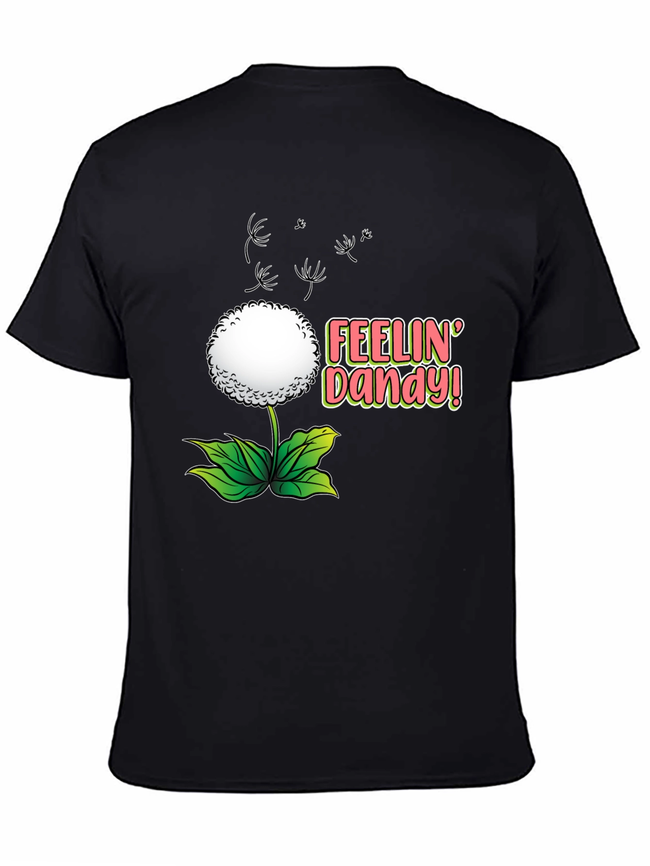 Camiseta Negra Diente de León - ¡Siente la Alegría!