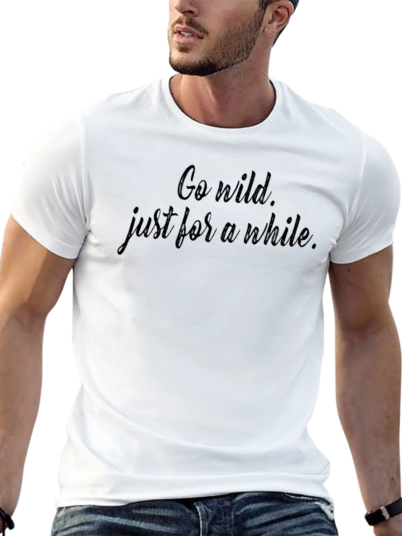 Camiseta Negra Go Wild. Just for a While